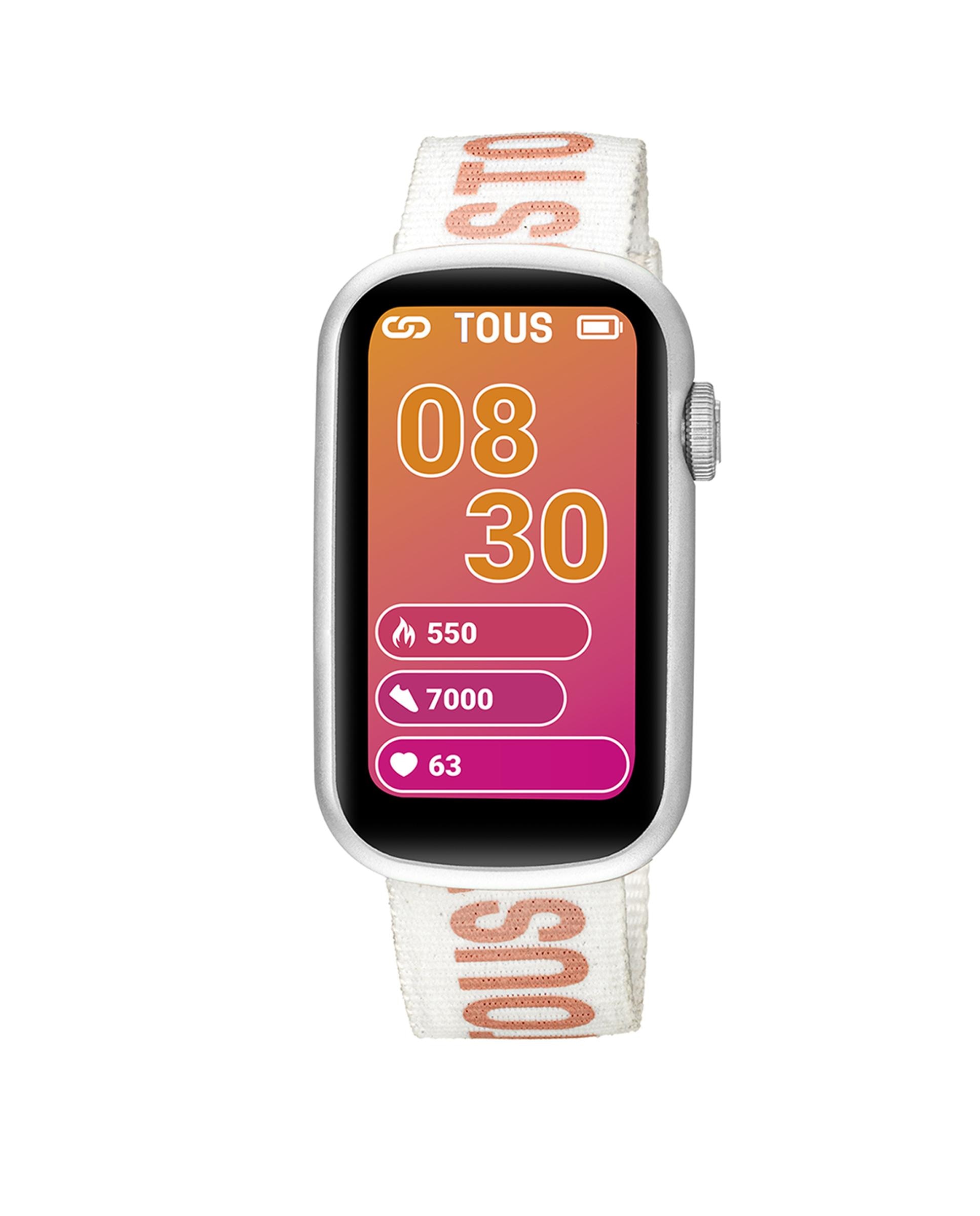 Imagem 0 de Smartwatch T-band com Bracelete de Nylon e Bracelete de Silicone Rosa