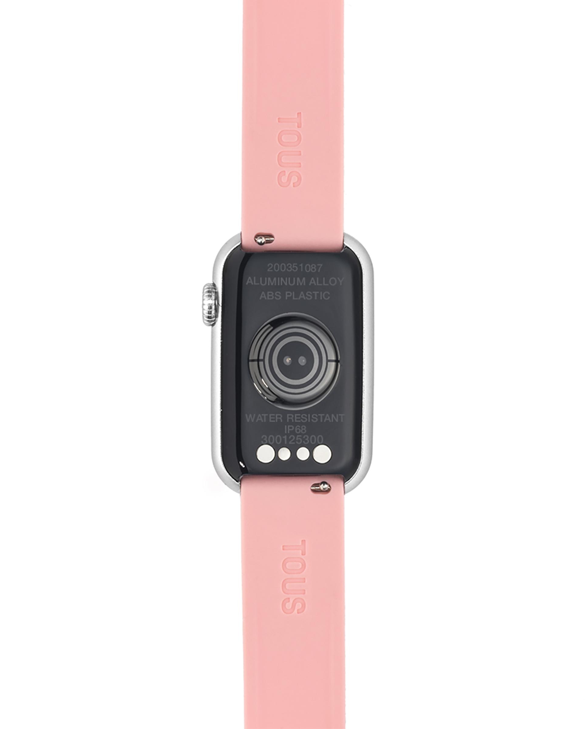 Smartwatch T-band com Bracelete de Nylon e Bracelete de Silicone Rosa Prata-5