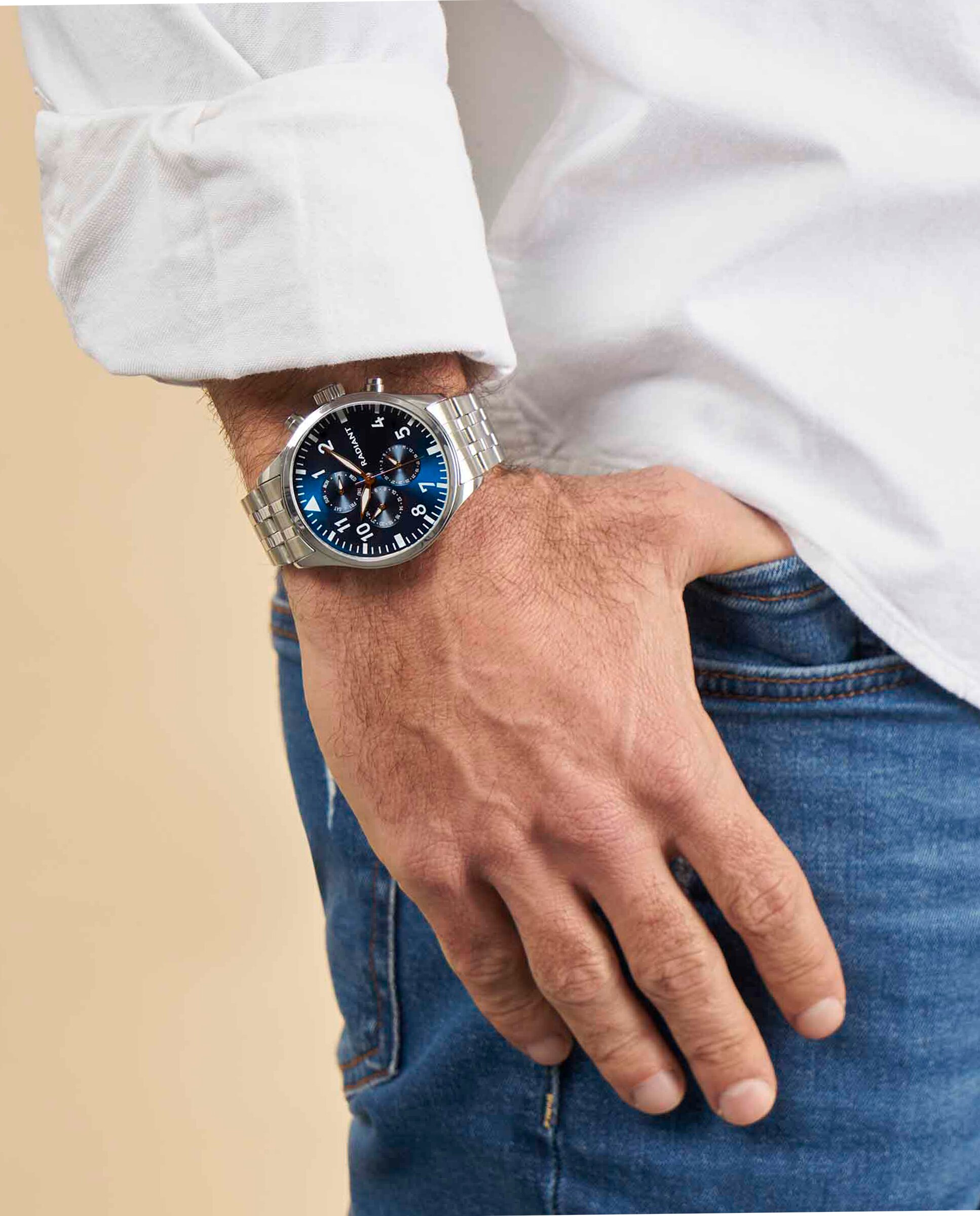 Relógio Caiman Ra612702 de Aço e Bracelete Prateada/cinza Prata-2