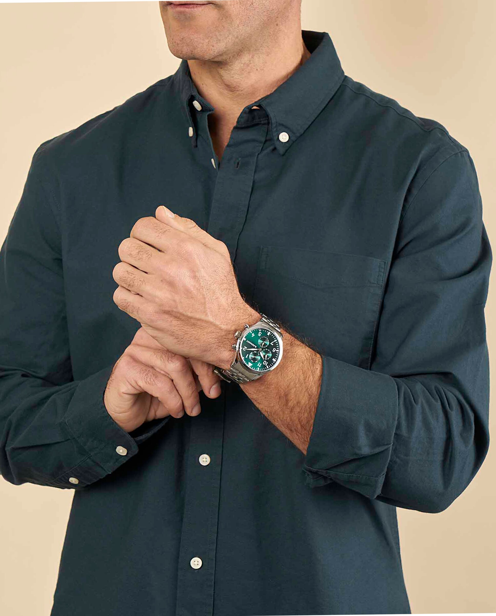 Relógio Caiman Ra612703 de Aço e Bracelete Prateada/cinza Prata-2