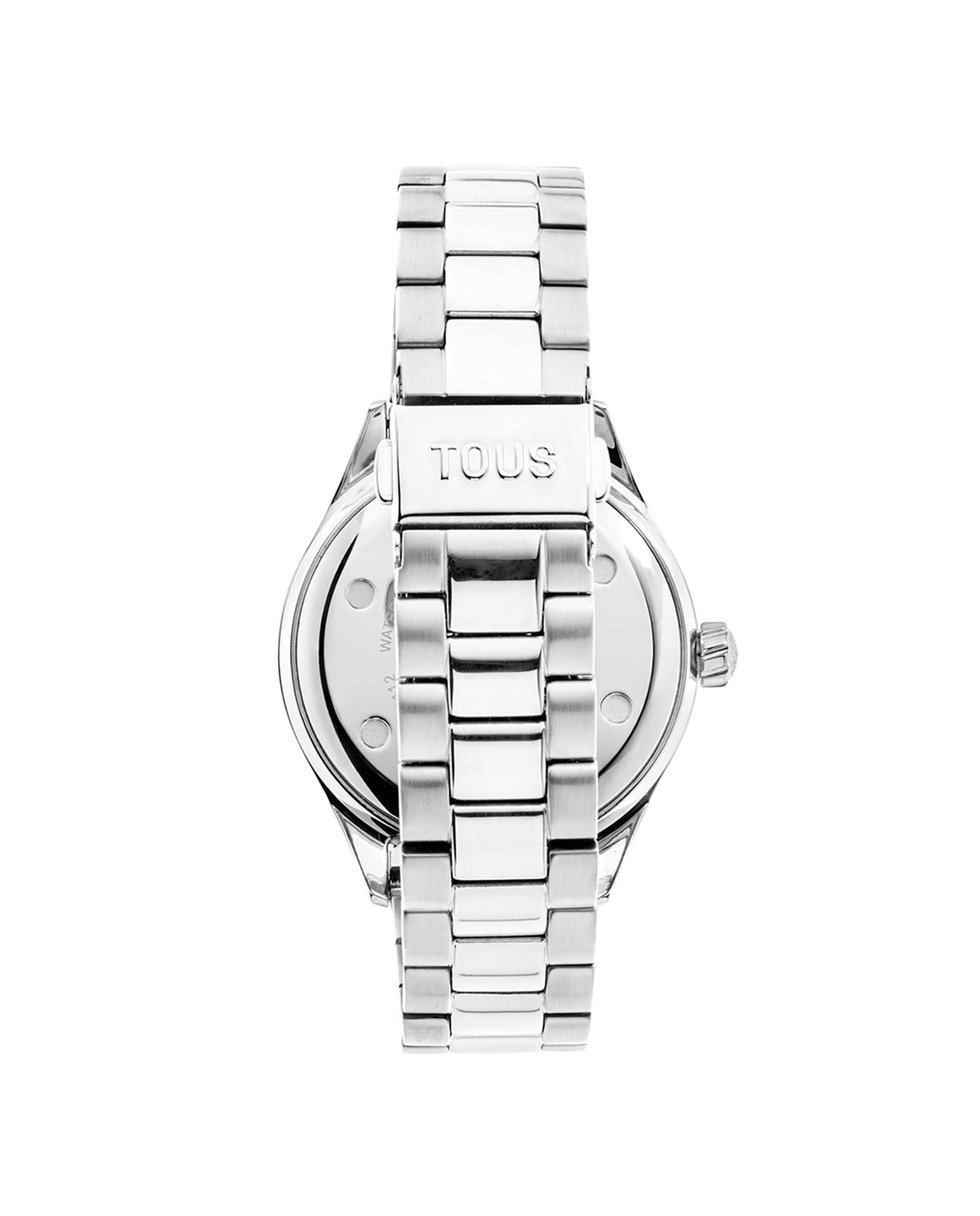 Relógio Analógico T-logo com Bracelete de Aço Prata-3