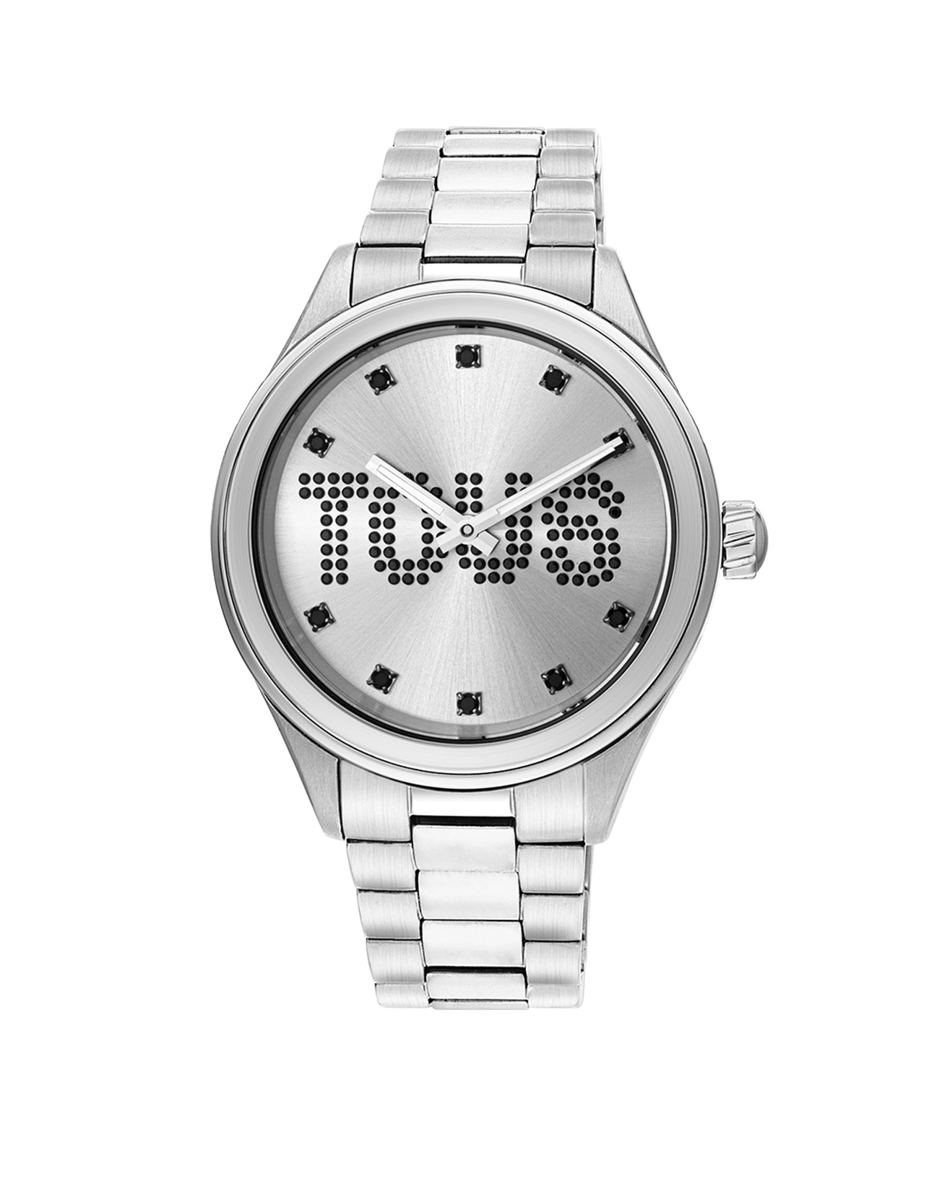 Relógio Analógico T-logo com Bracelete de Aço e Cristais Prata-1