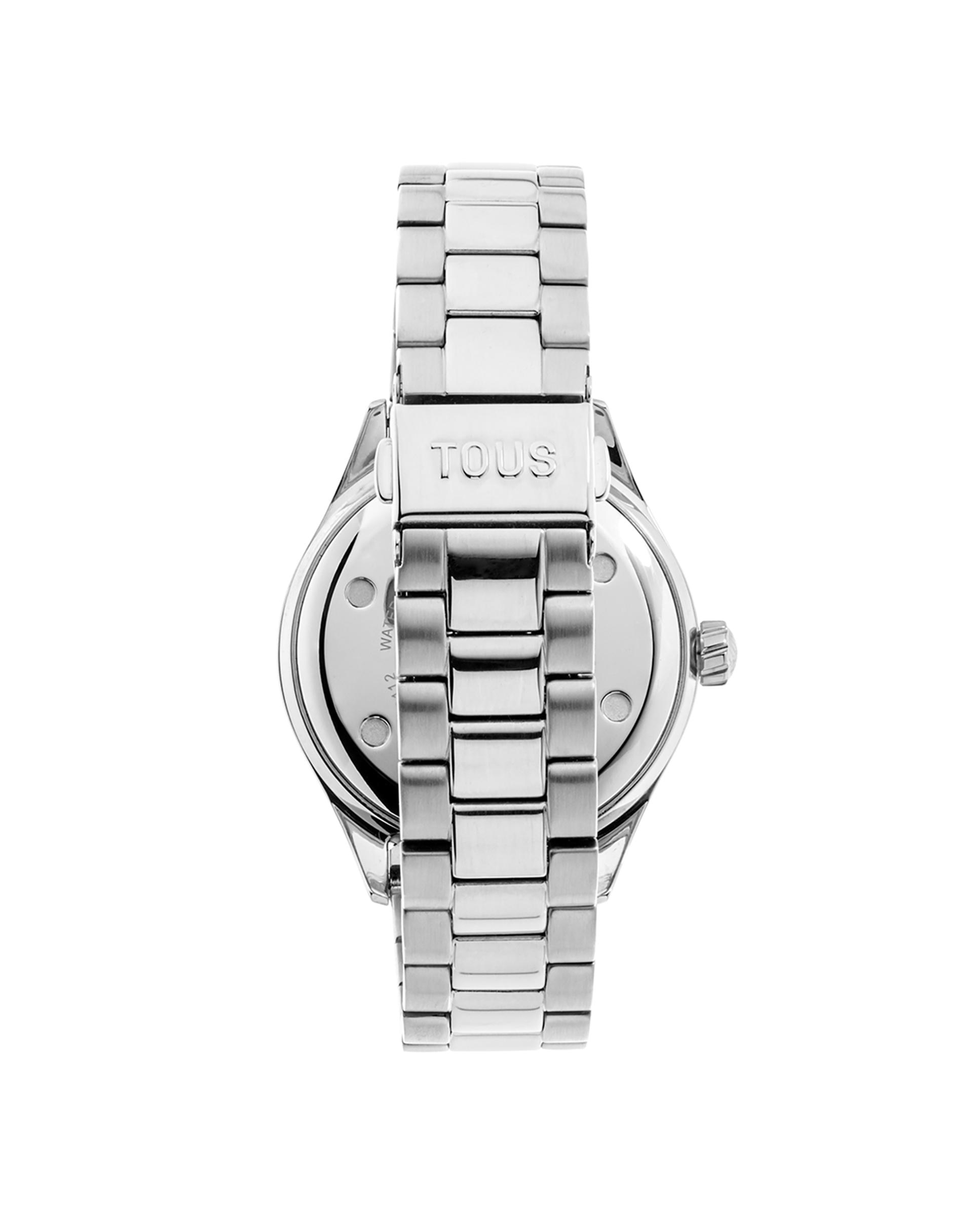 Relógio Analógico T-logo com Bracelete de Aço e Cristais Prata-3