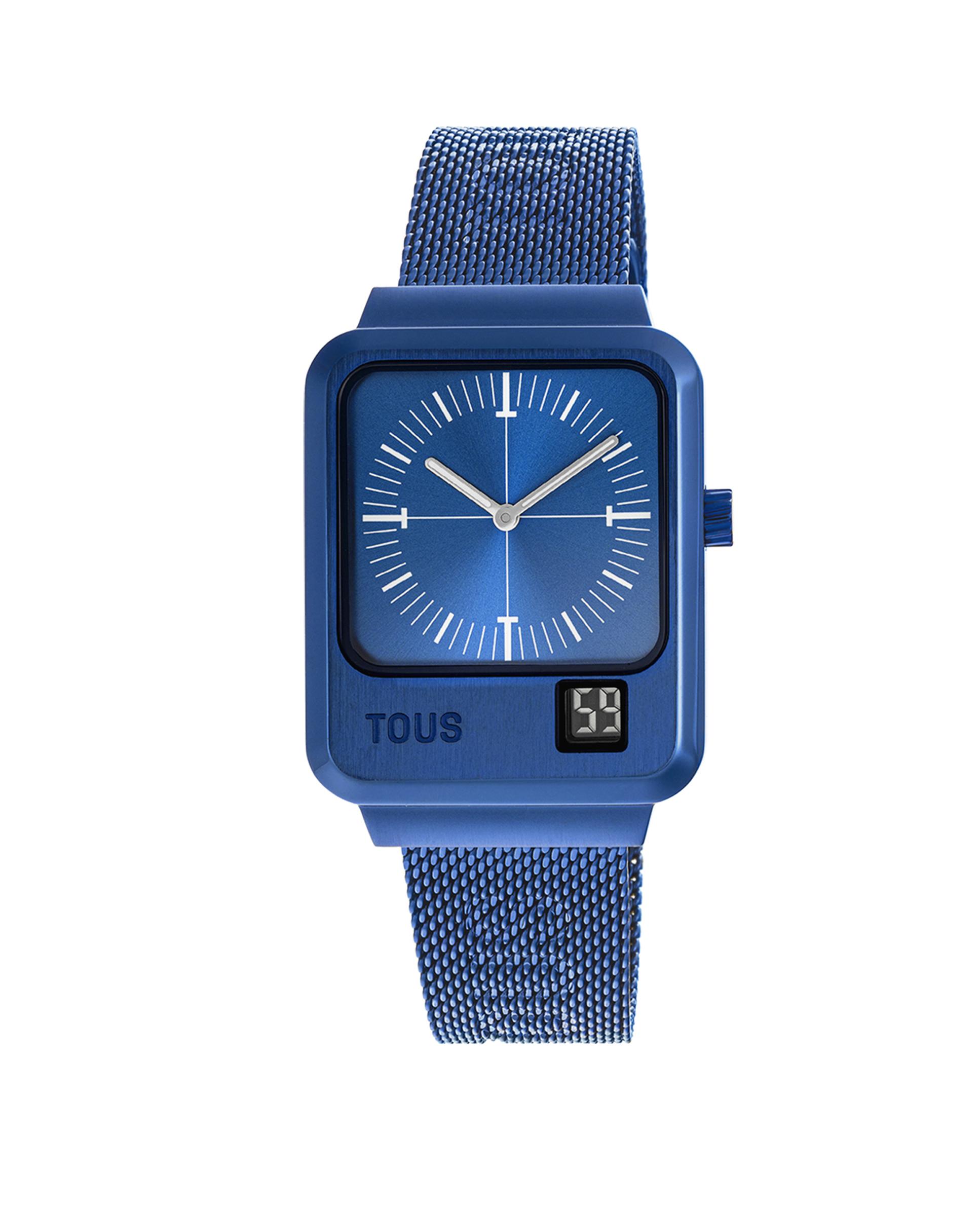 Relógio Analógico Mars com Bracelete de Aço Ip Azul Azul-2