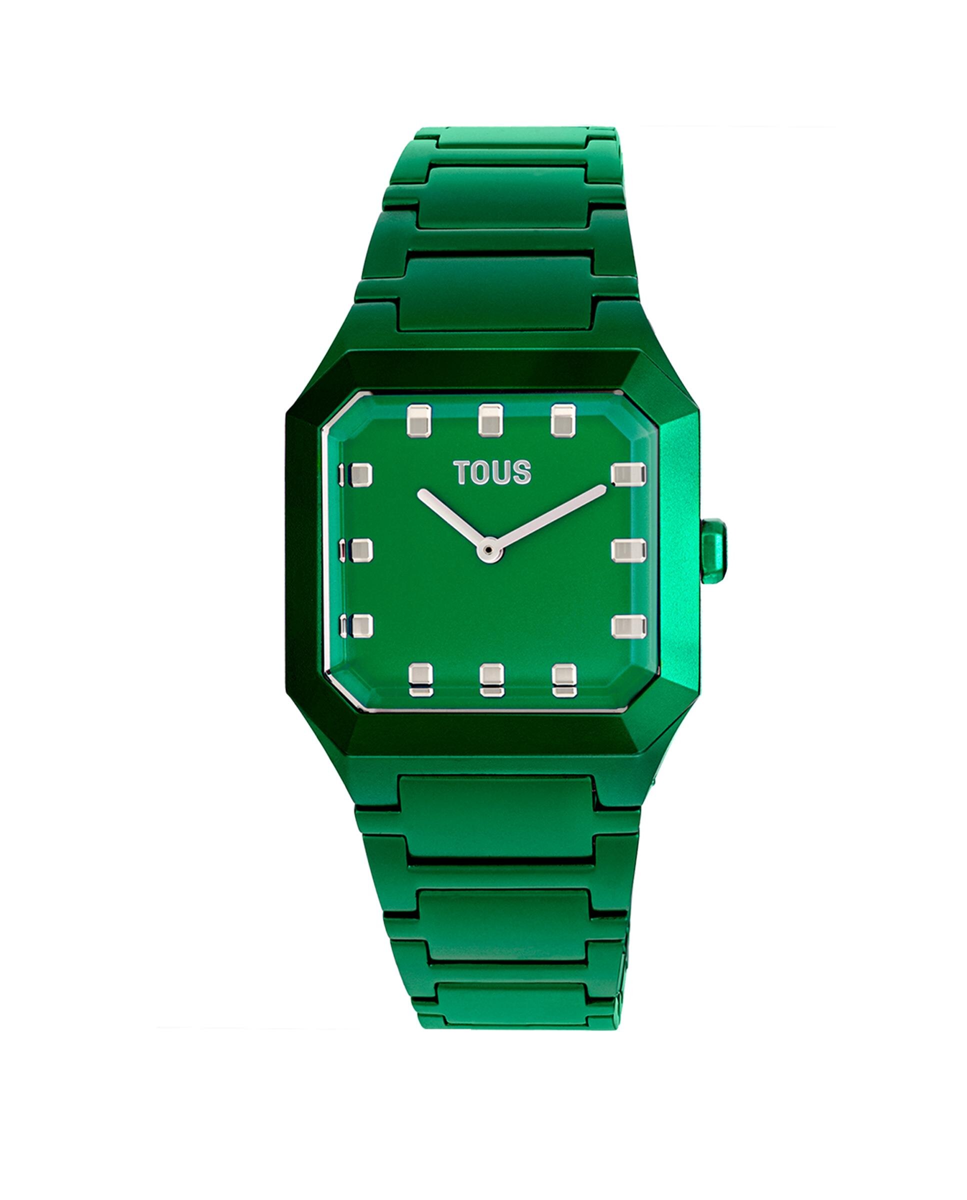 Relógio Analógico Karat Squared com Bracelete de Alumínio em Verde Verde-3