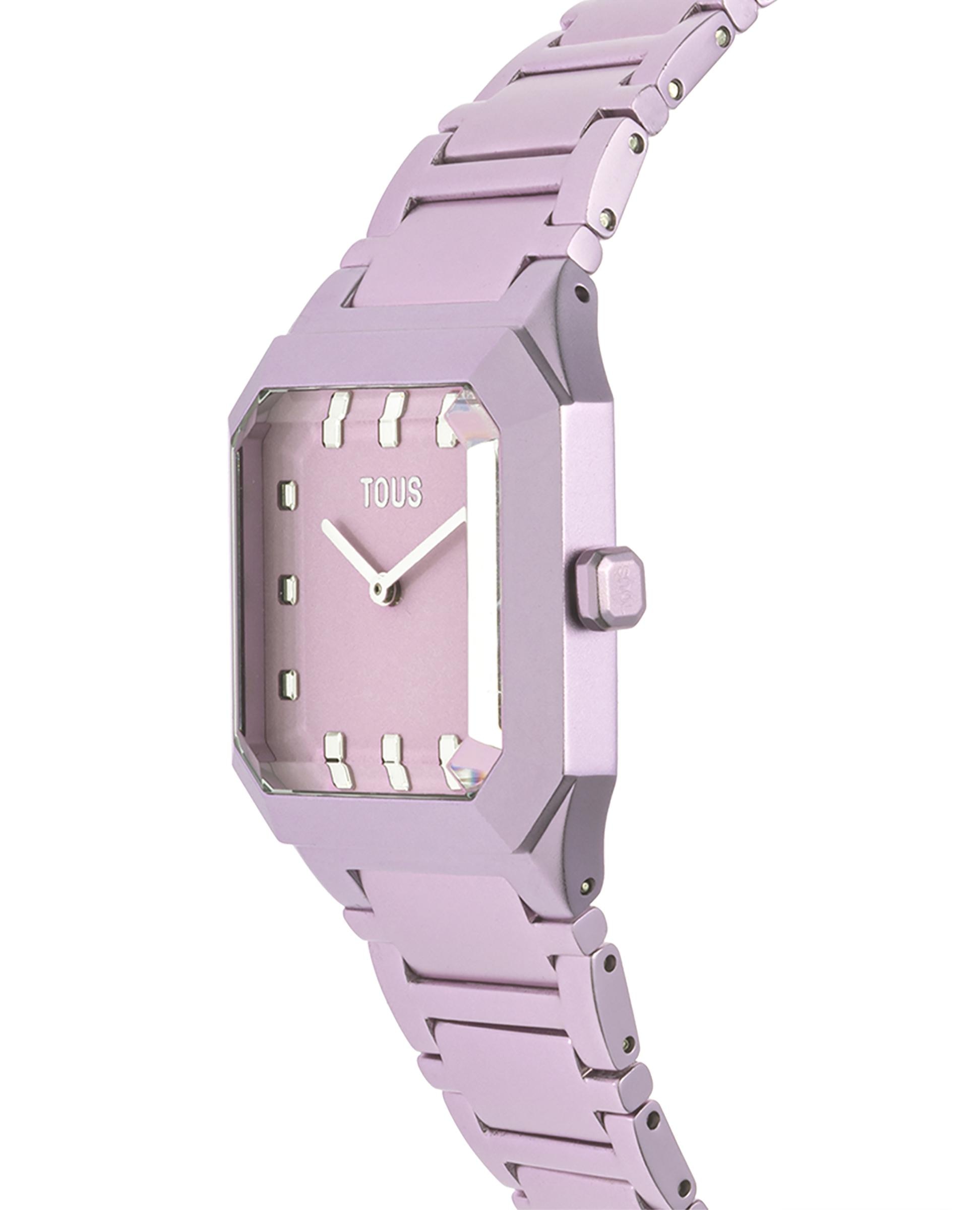 Relógio Analógico Karat Squared com Bracelete de Alumínio em Rosa Rosa-2