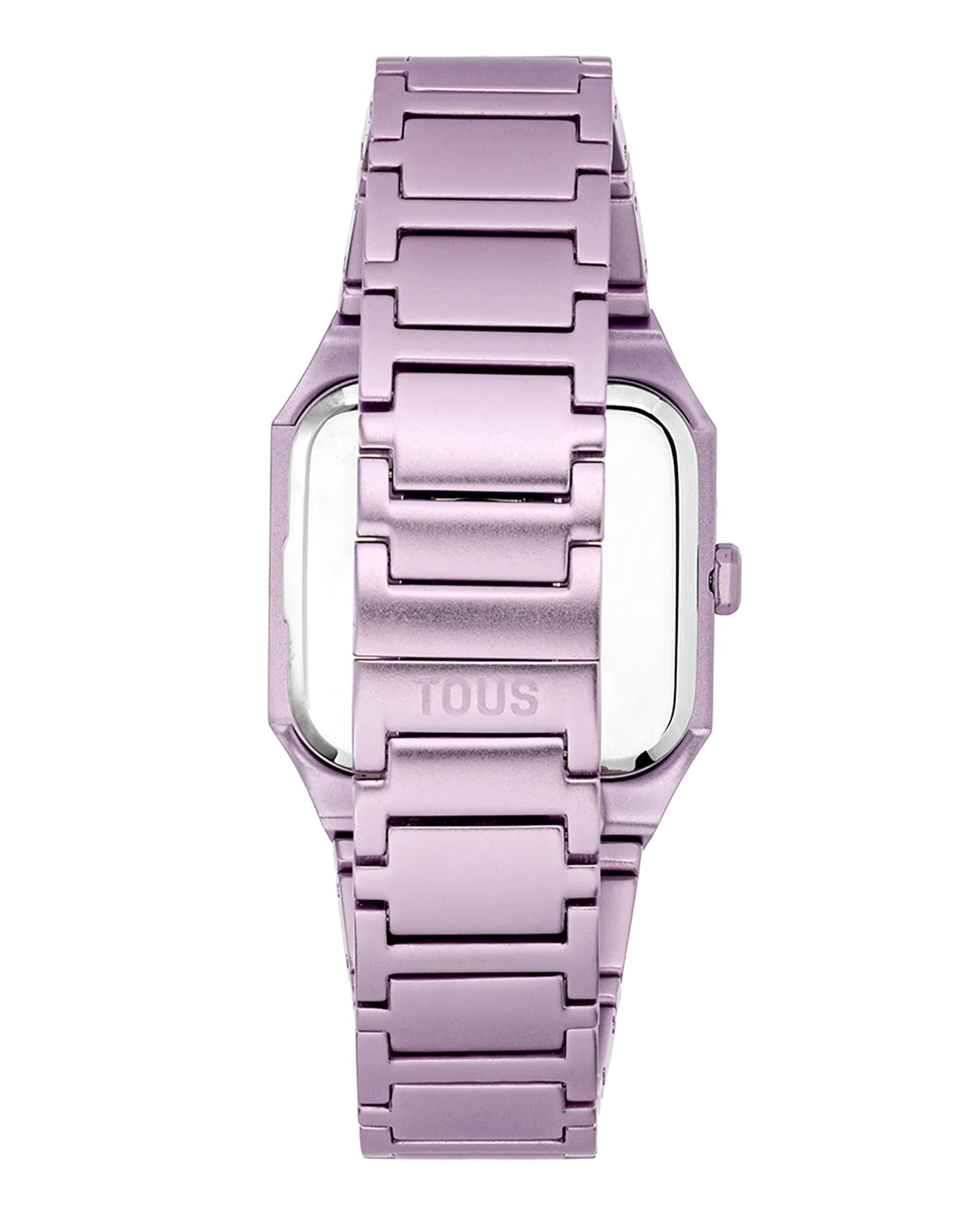 Relógio Analógico Karat Squared com Bracelete de Alumínio em Rosa Rosa-3