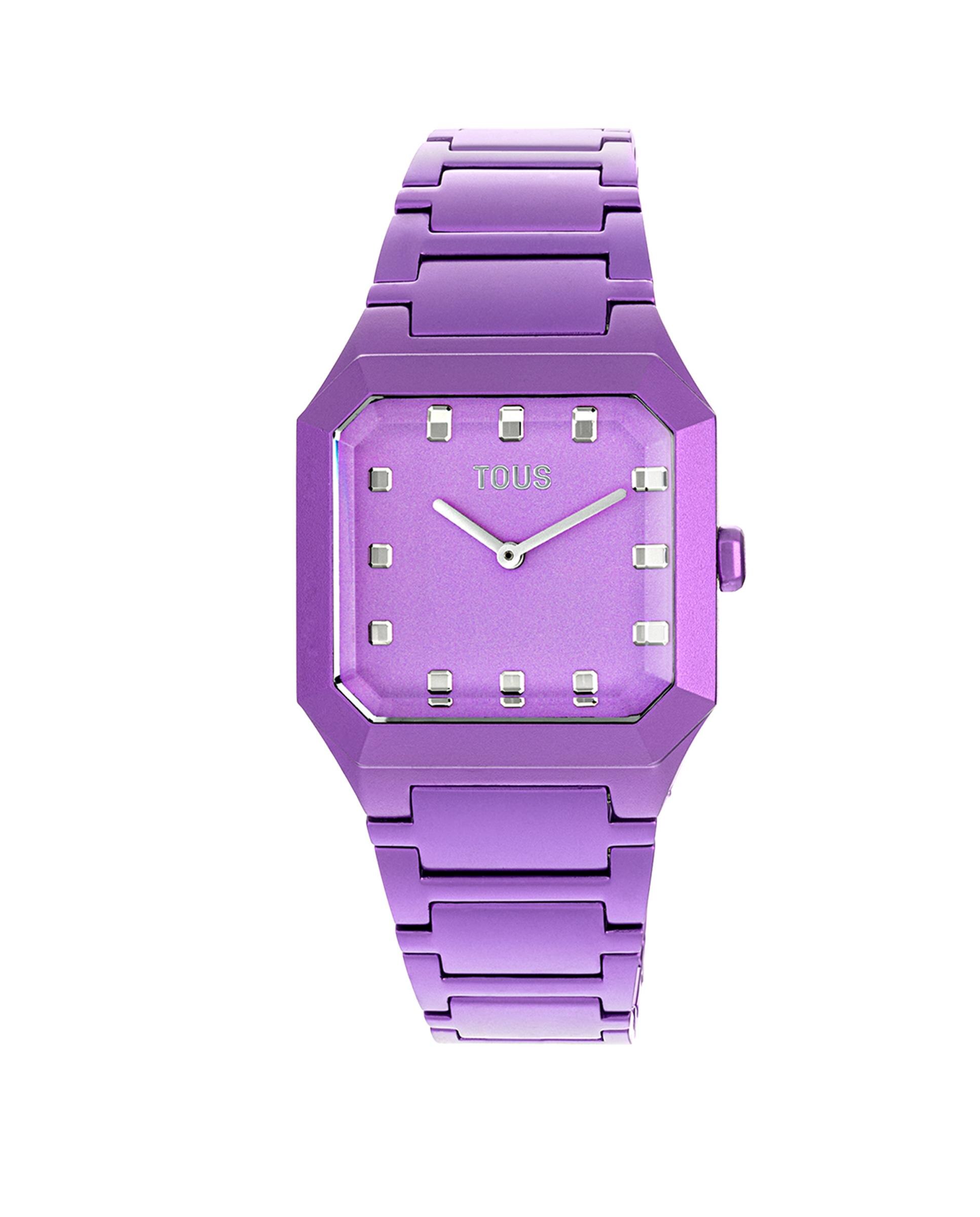Relógio Analógico Karat Squared com Bracelete de Alumínio Lilás Lilás-2