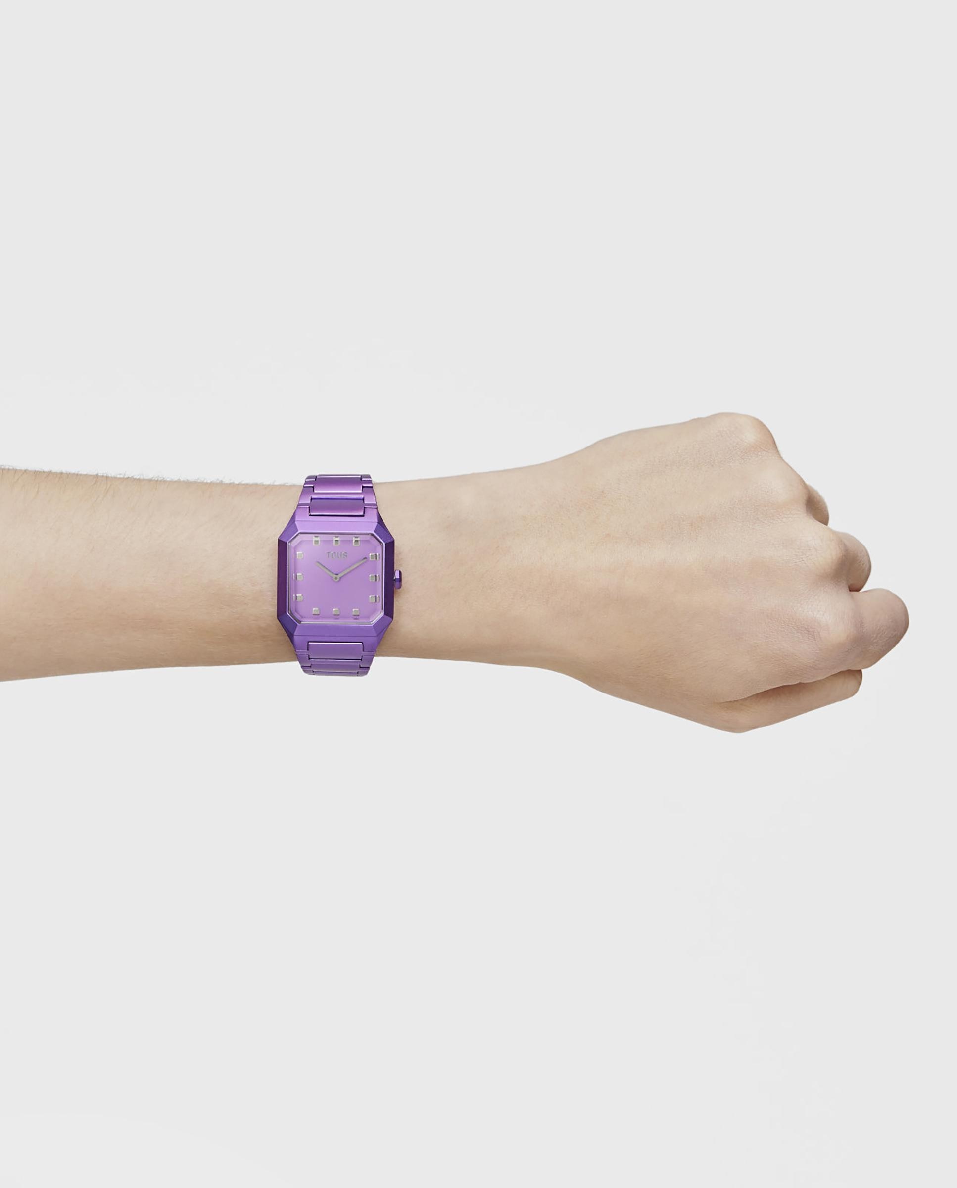 Relógio Analógico Karat Squared com Bracelete de Alumínio Lilás Lilás-5