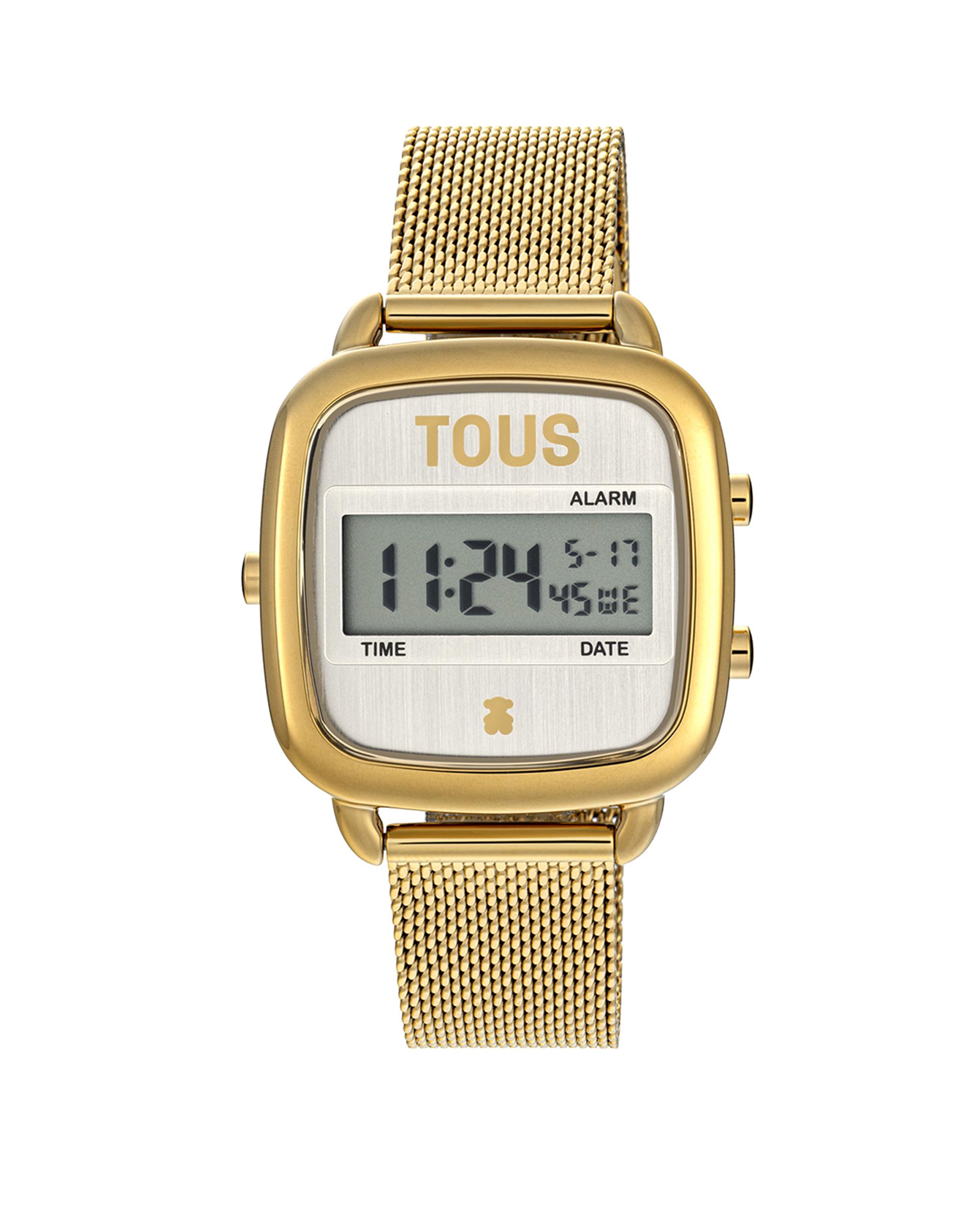 Relógio Digital D-logo New com Bracelete de Aço Ipg em Dourado Ouro-1