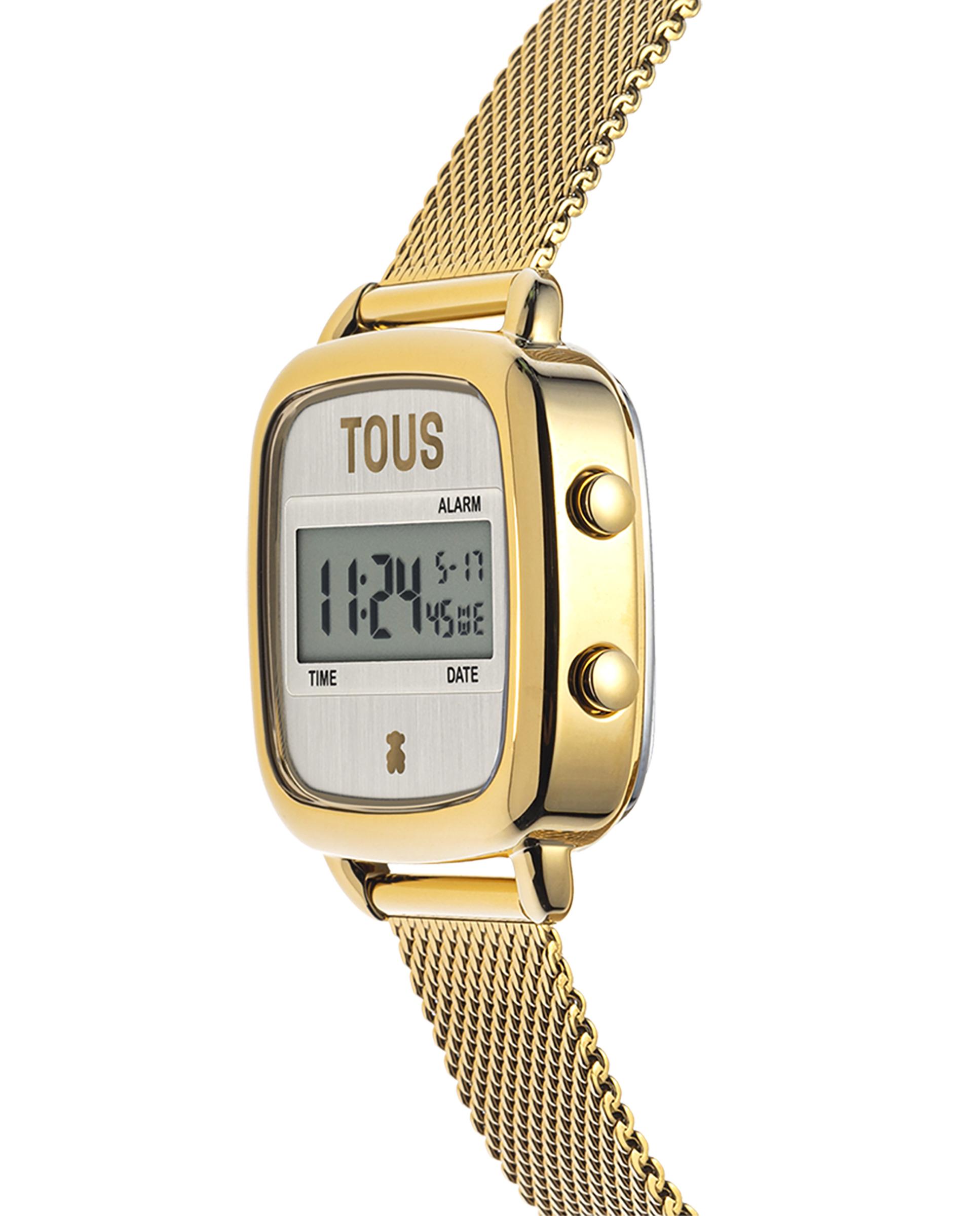 Relógio Digital D-logo New com Bracelete de Aço Ipg em Dourado Ouro-2