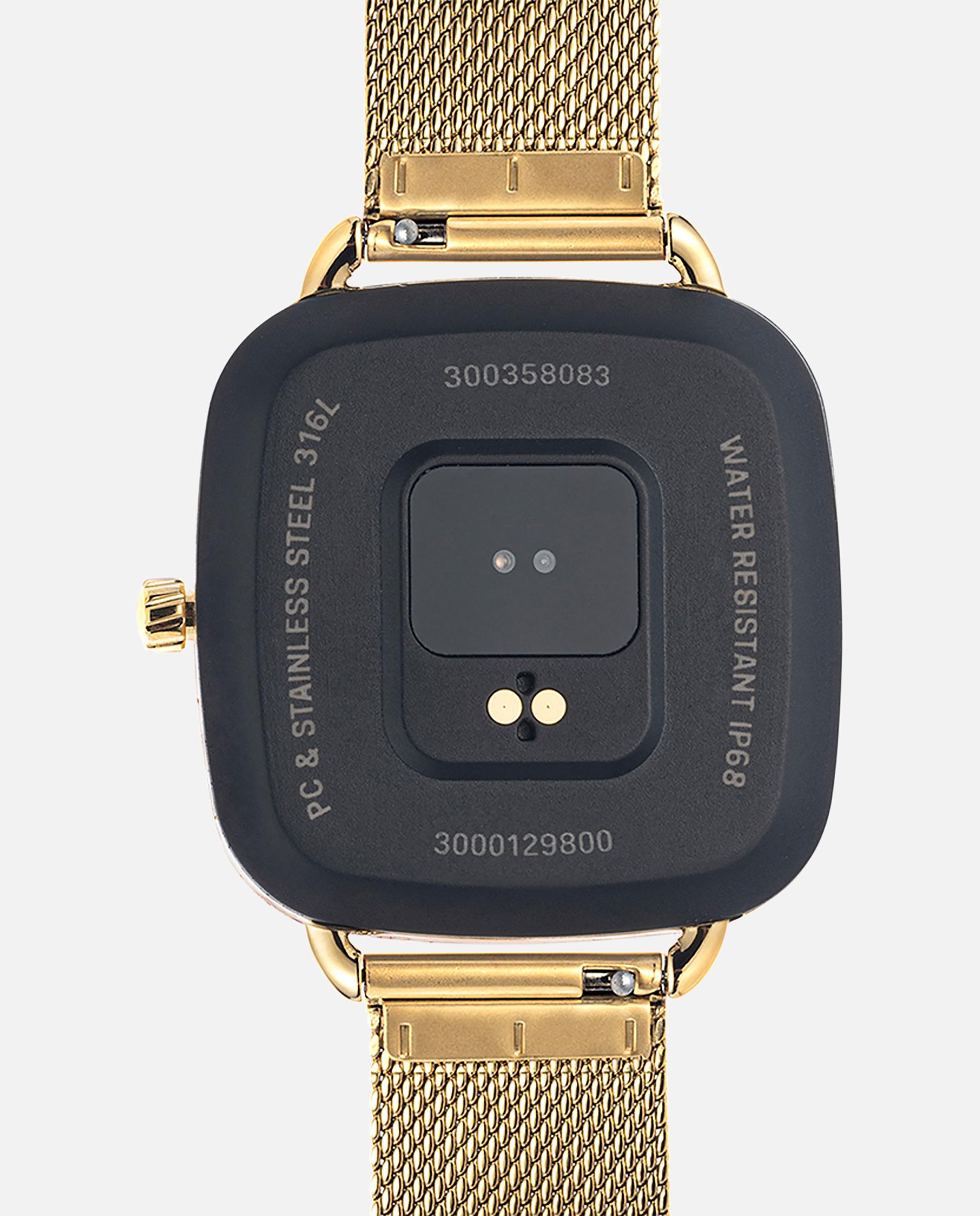Smartwatch D-connect com Bracelete de Aço Ipg em Dourado Dourado-3