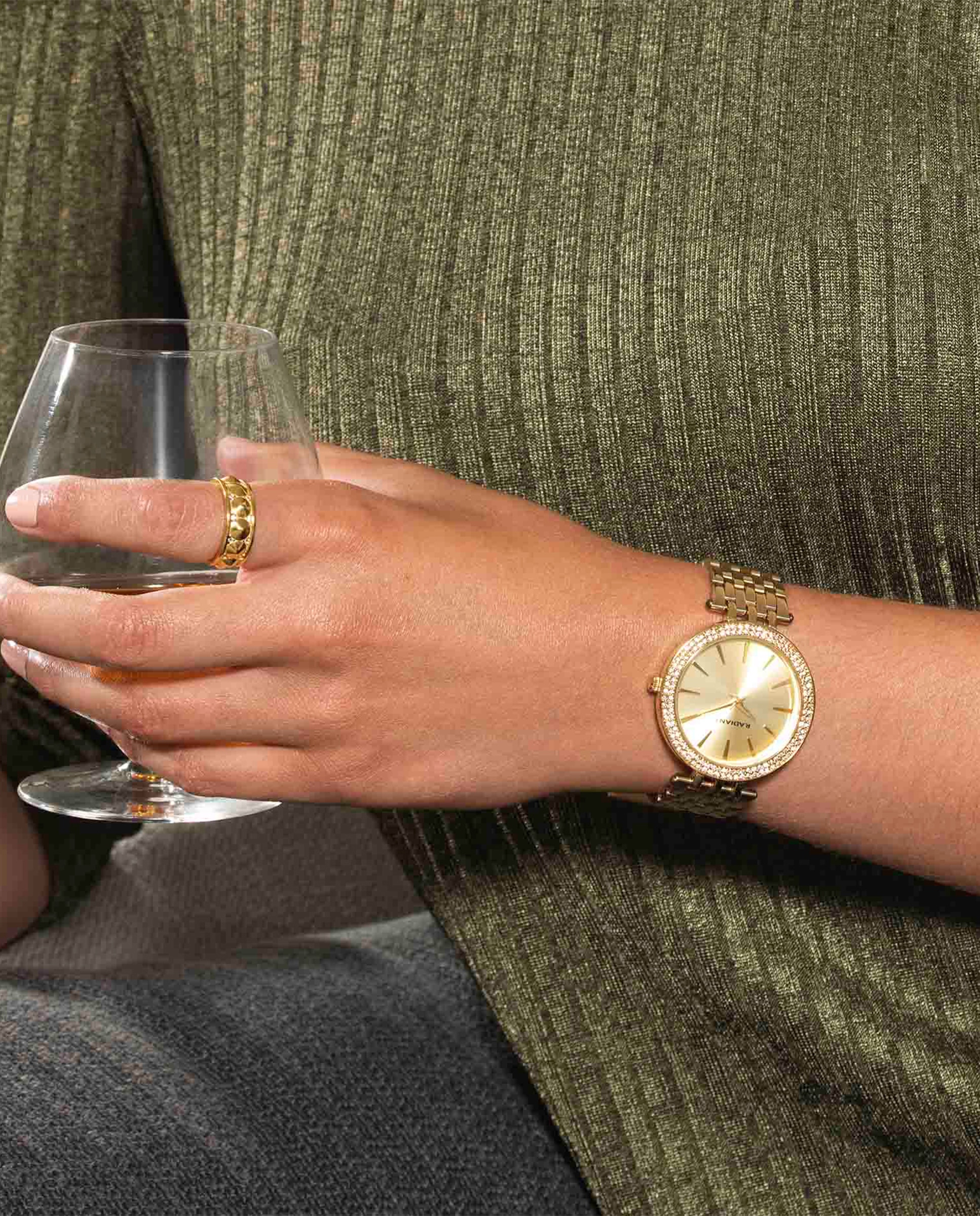 Relógio Bianca Ra626203 de Aço e Bracelete Dourada Ouro-2