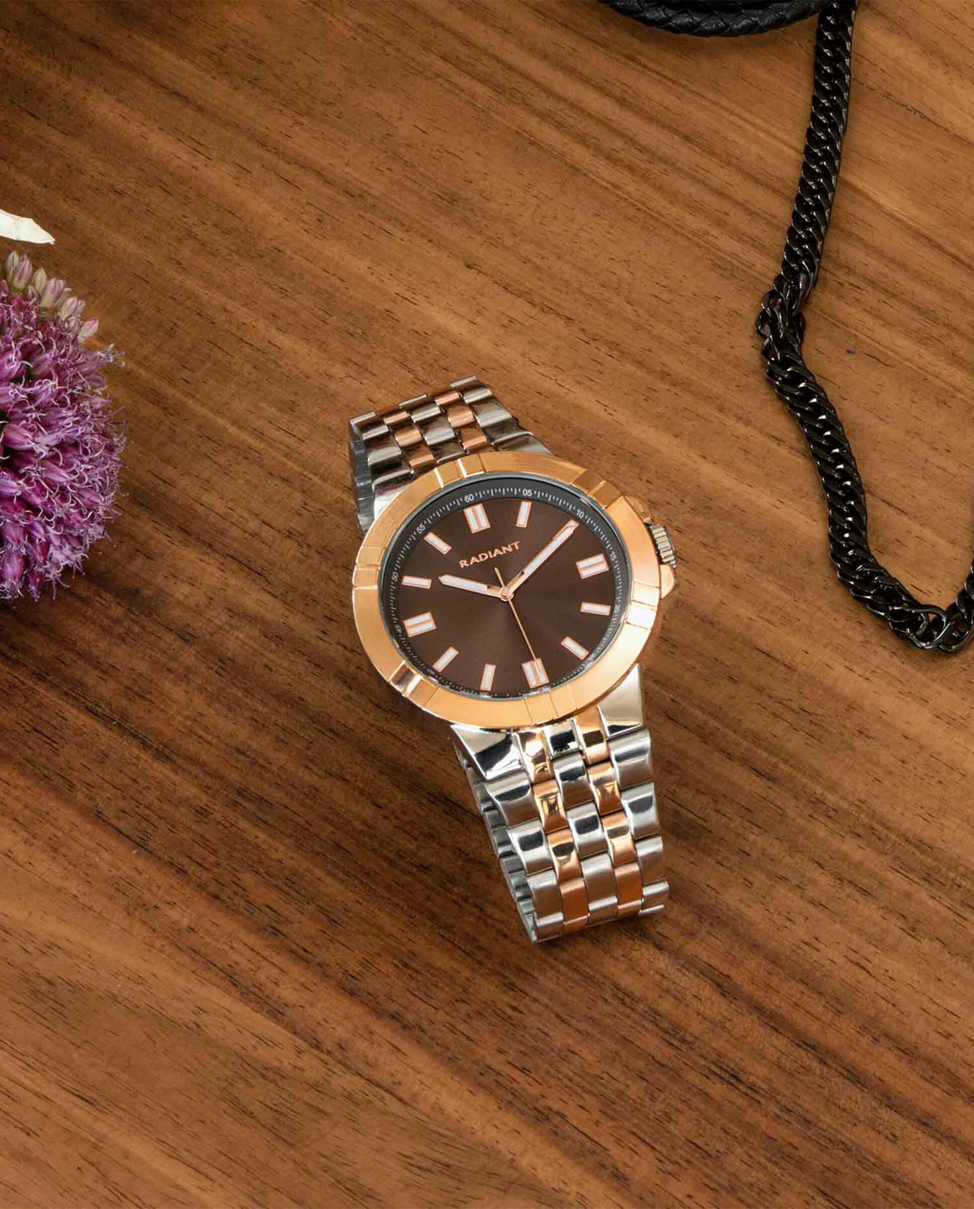 Relógio Atomik Ra635204 de Aço e Bracelete Bicolor em Ouro Rosa Prata-2