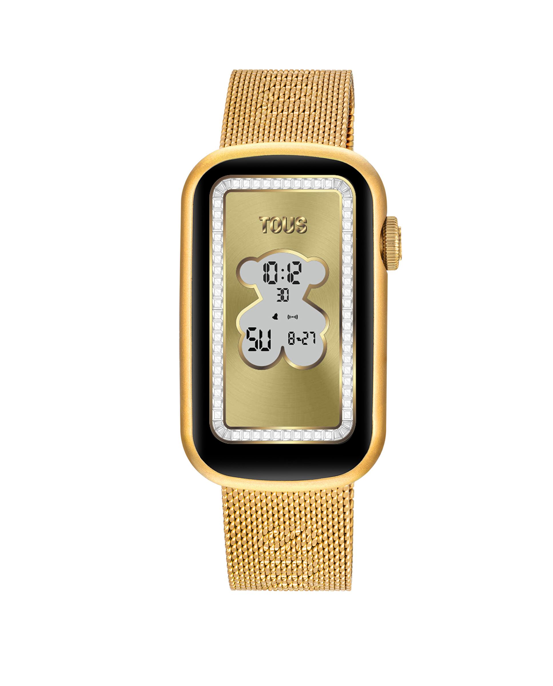 Smartwatch T-band Mesh com Bracelete de Aço Ipg Dourado Ouro-1