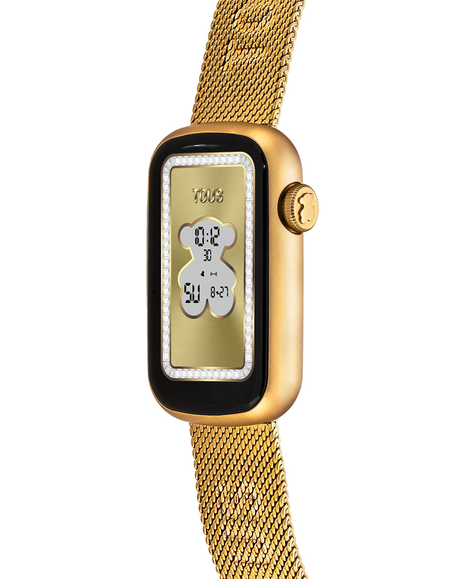 Smartwatch T-band Mesh com Bracelete de Aço Ipg Dourado Ouro-2
