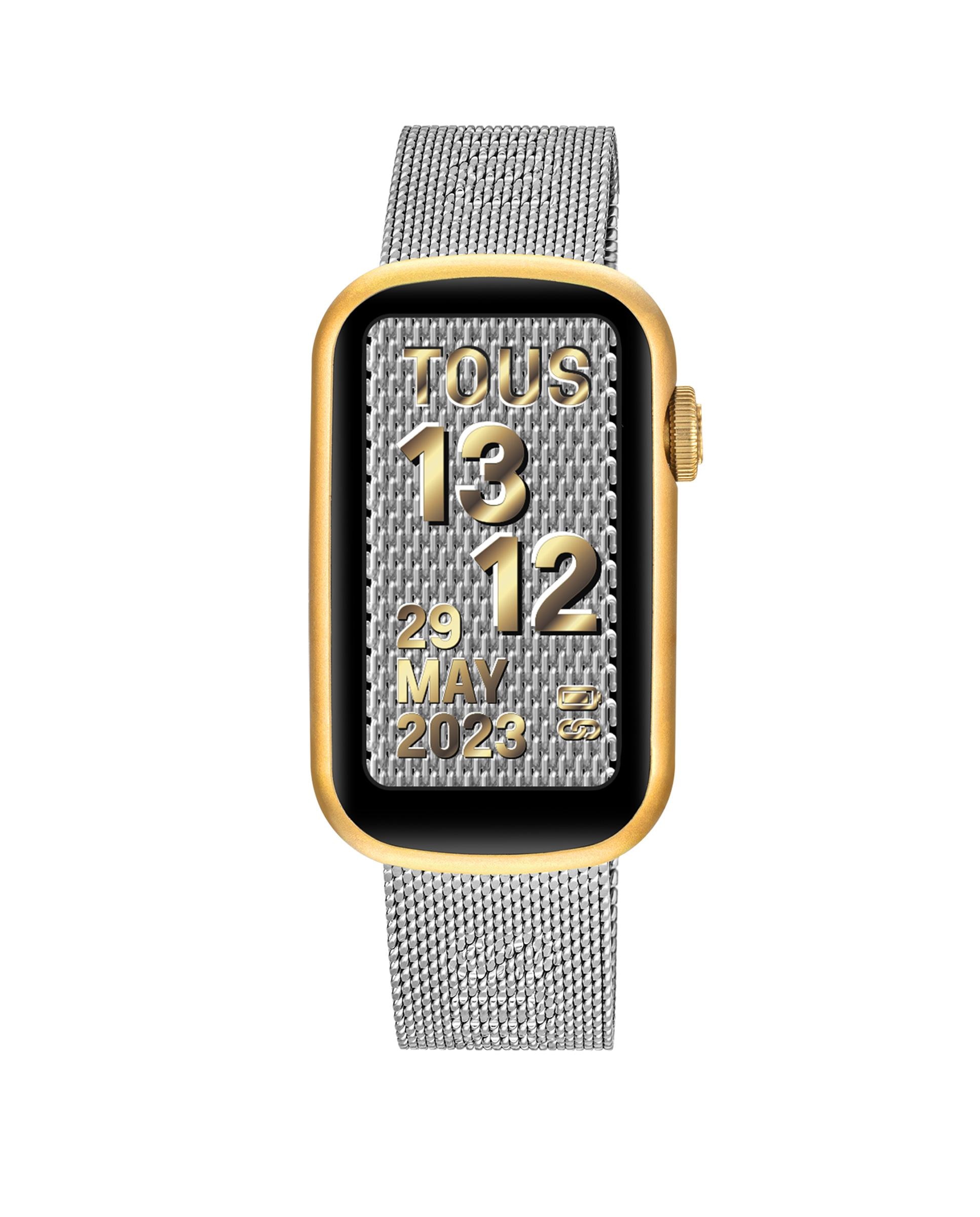 Smartwatch T-band Mesh com Bracelete de Aço e Caixa de Alumínio Dourado Ouro / Prata-1