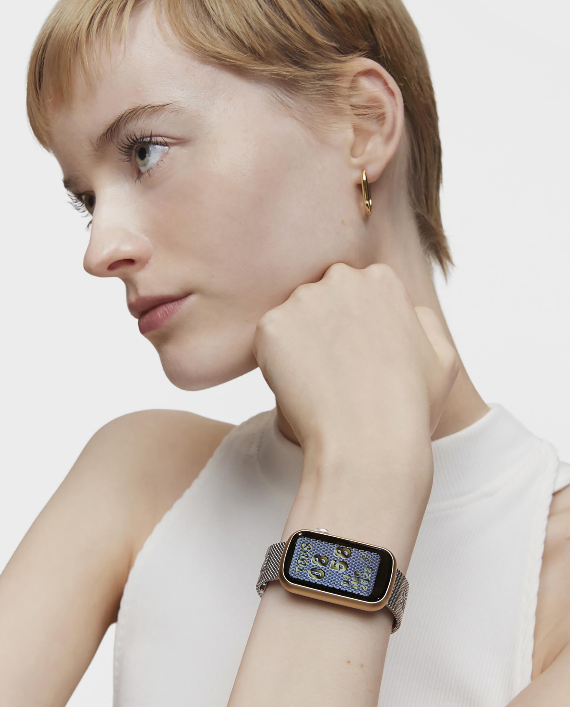 Smartwatch T-band Mesh com Bracelete de Aço e Caixa de Alumínio Dourado Ouro / Prata-5