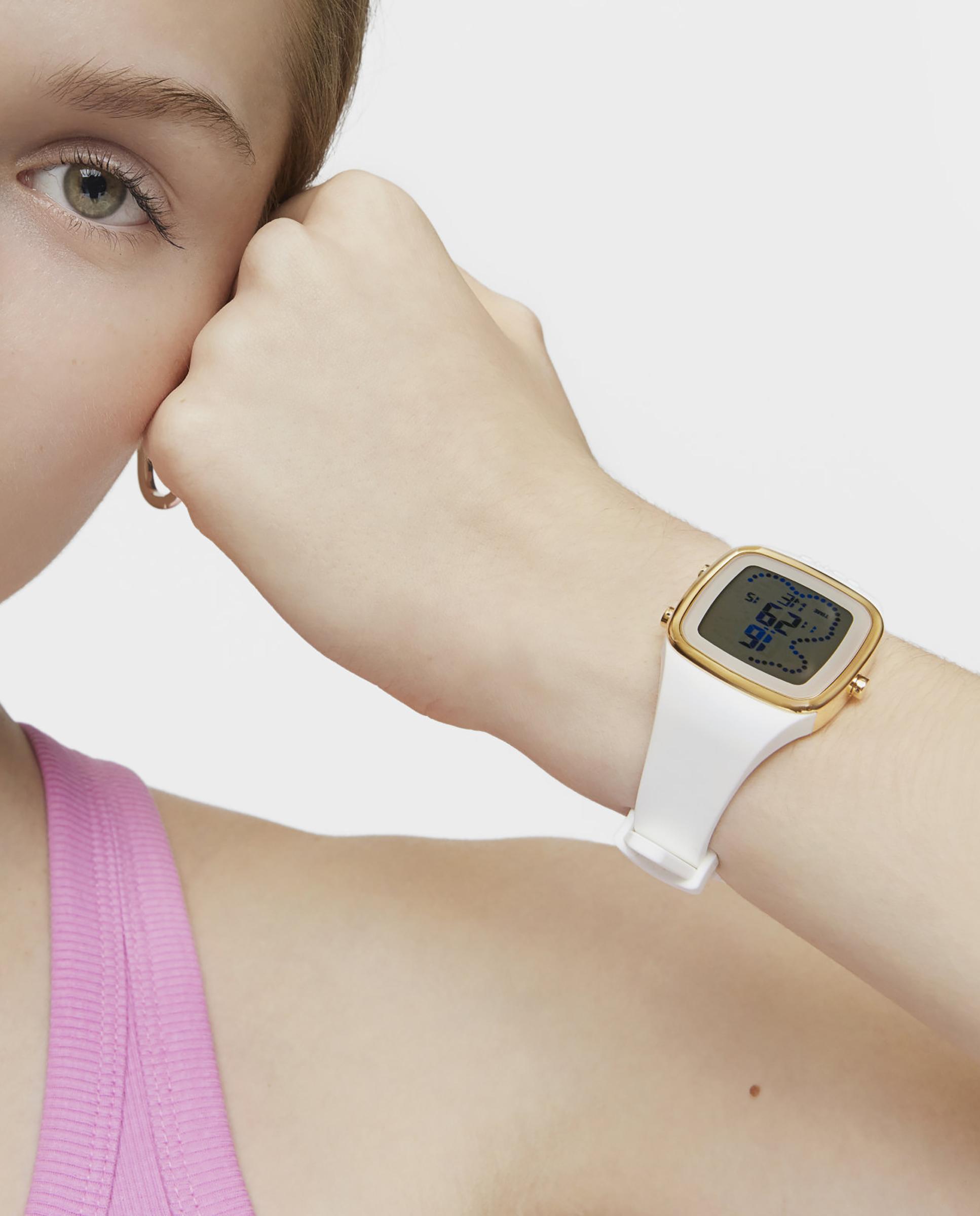 Relógio Digital B-time com Bracelete de Silicone em Branco Branco-4