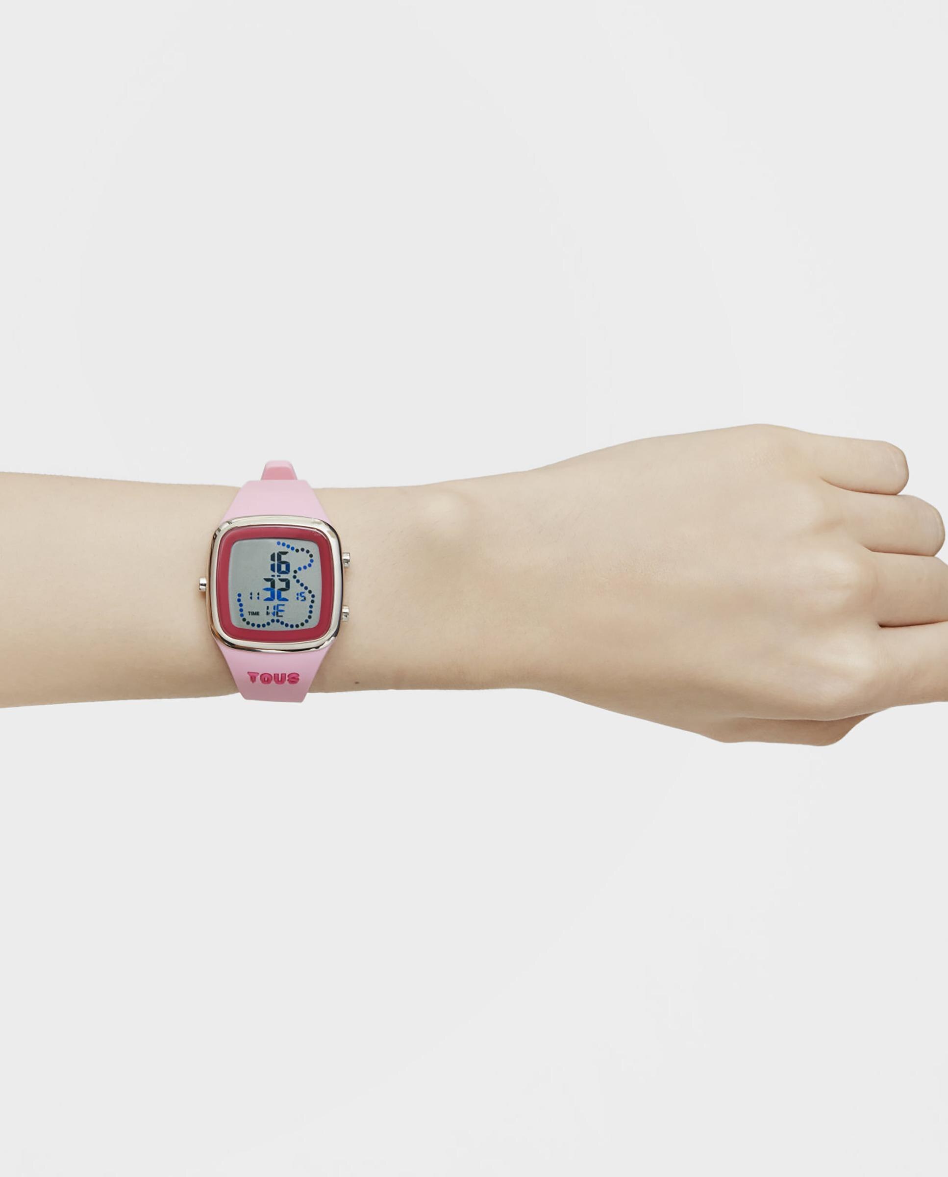 Relógio Digital B-time com Bracelete de Silicone em Rosa Rosa-6