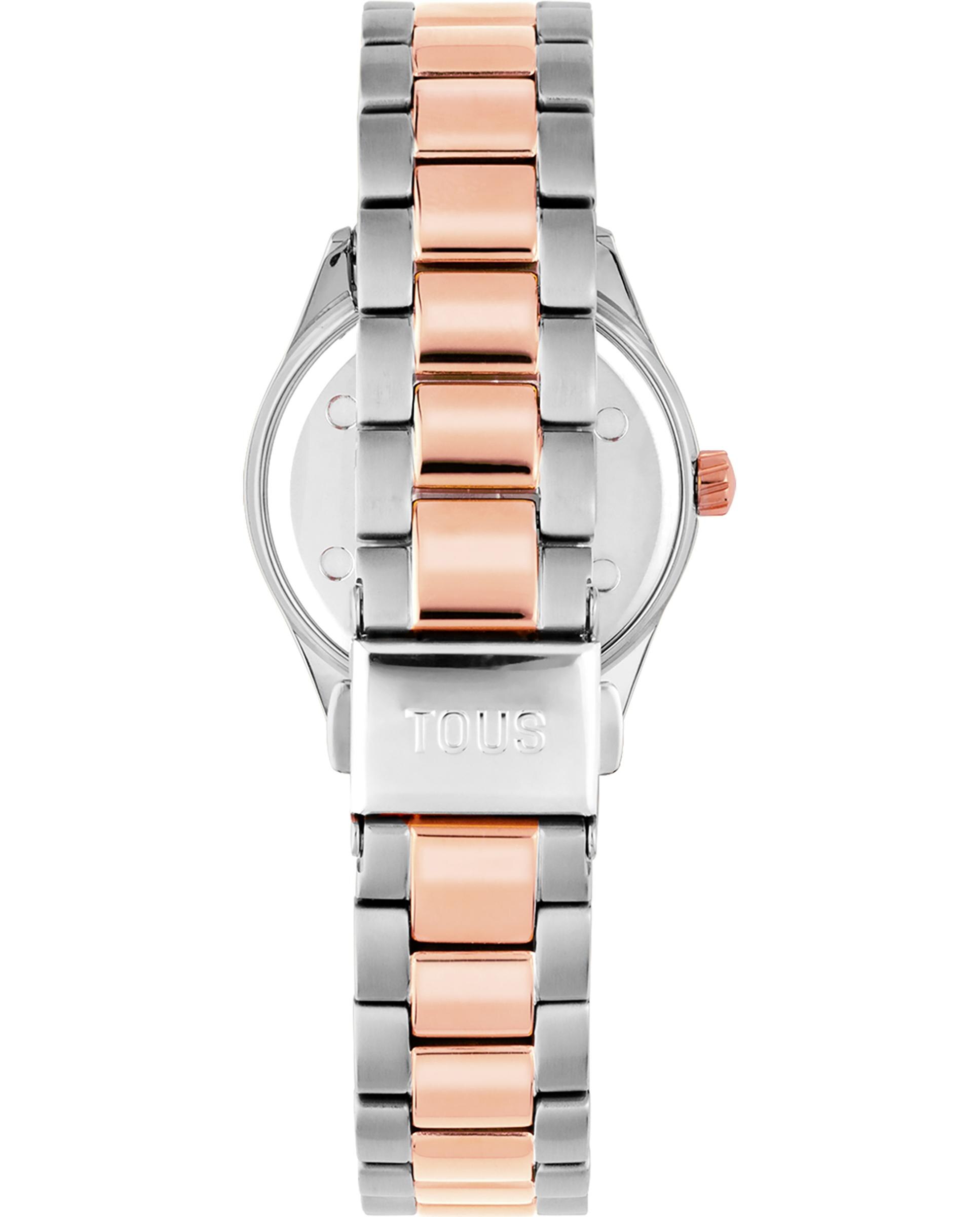 Relógio Analógico T-bear Kdt com Bracelete de Aço Bicolor em Rosado Multicolor-3