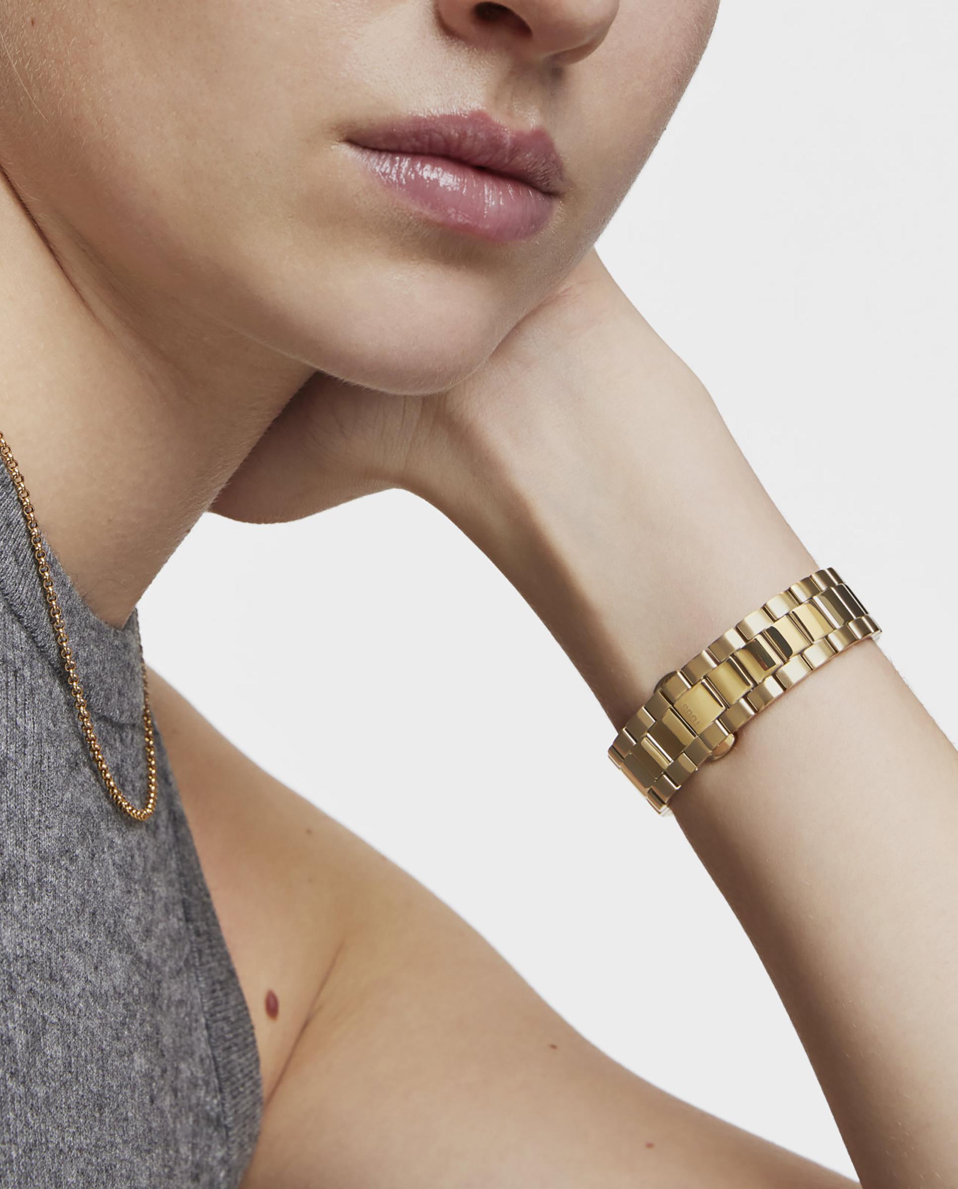 Relógio Analógico Now com Bracelete de Aço Ipg Dourado e Mostrador Preto Ouro-6