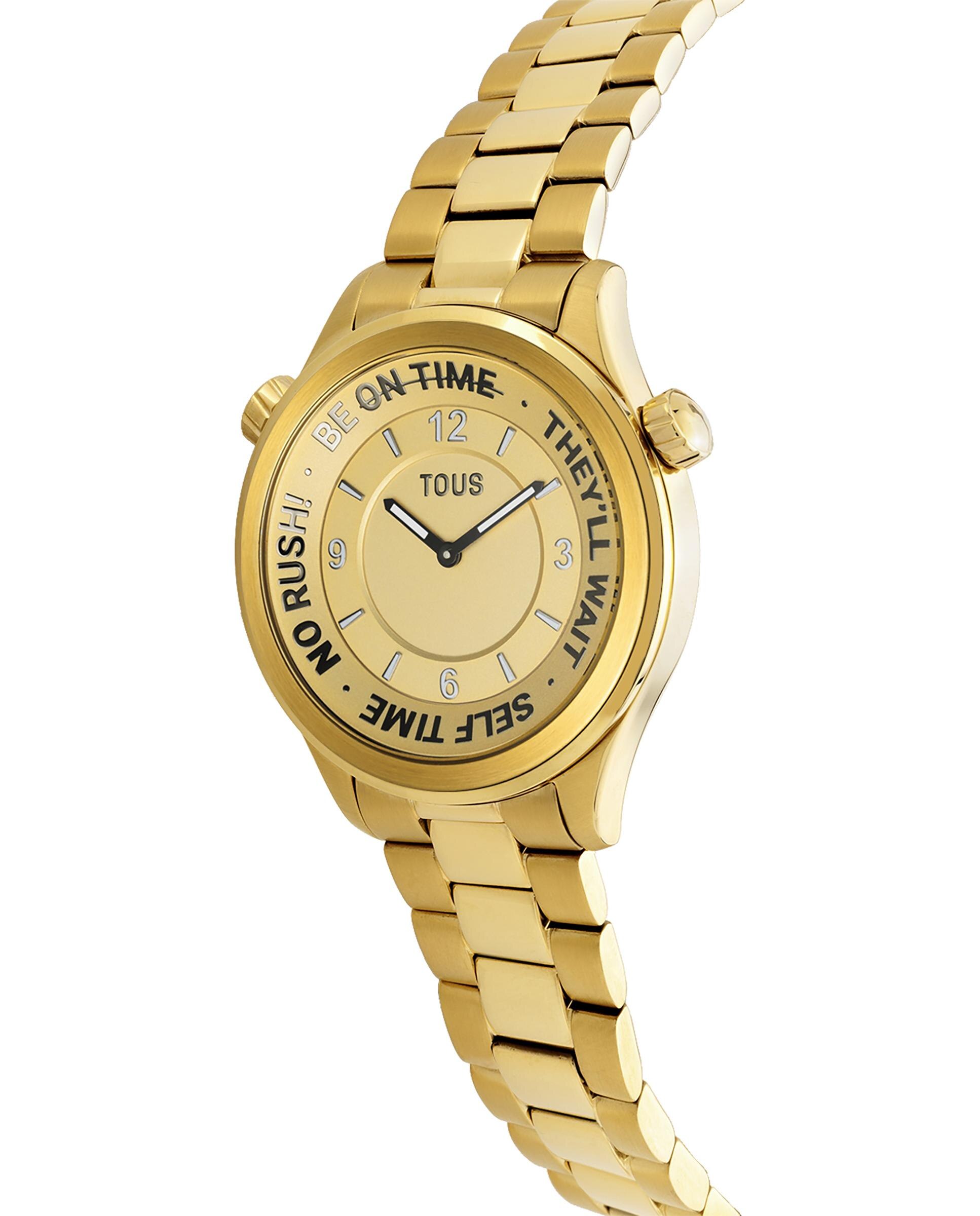 Relógio Analógico Now com Bracelete de Aço Ipg e Mostrador Dourado Ouro-2
