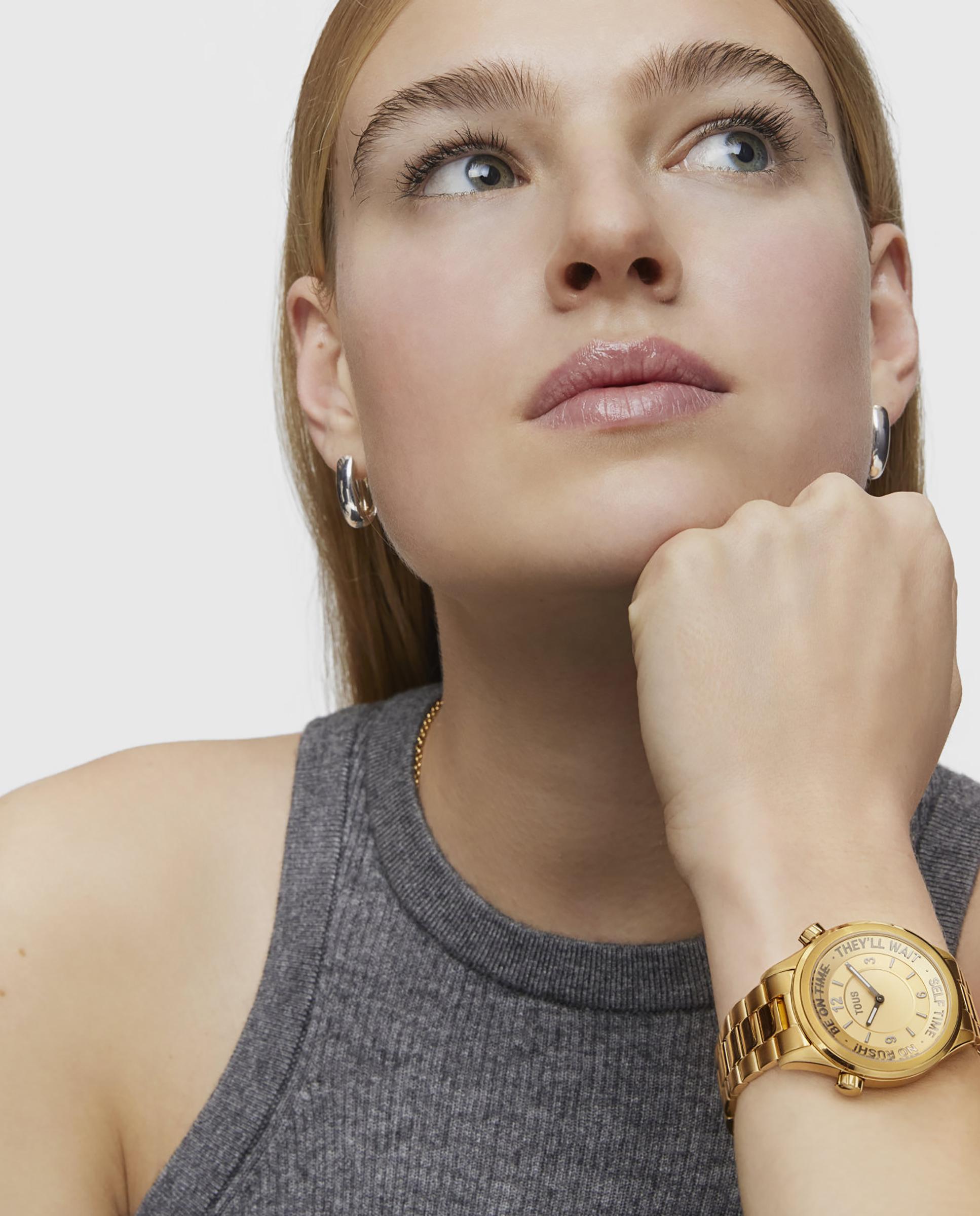 Relógio Analógico Now com Bracelete de Aço Ipg e Mostrador Dourado Ouro-4