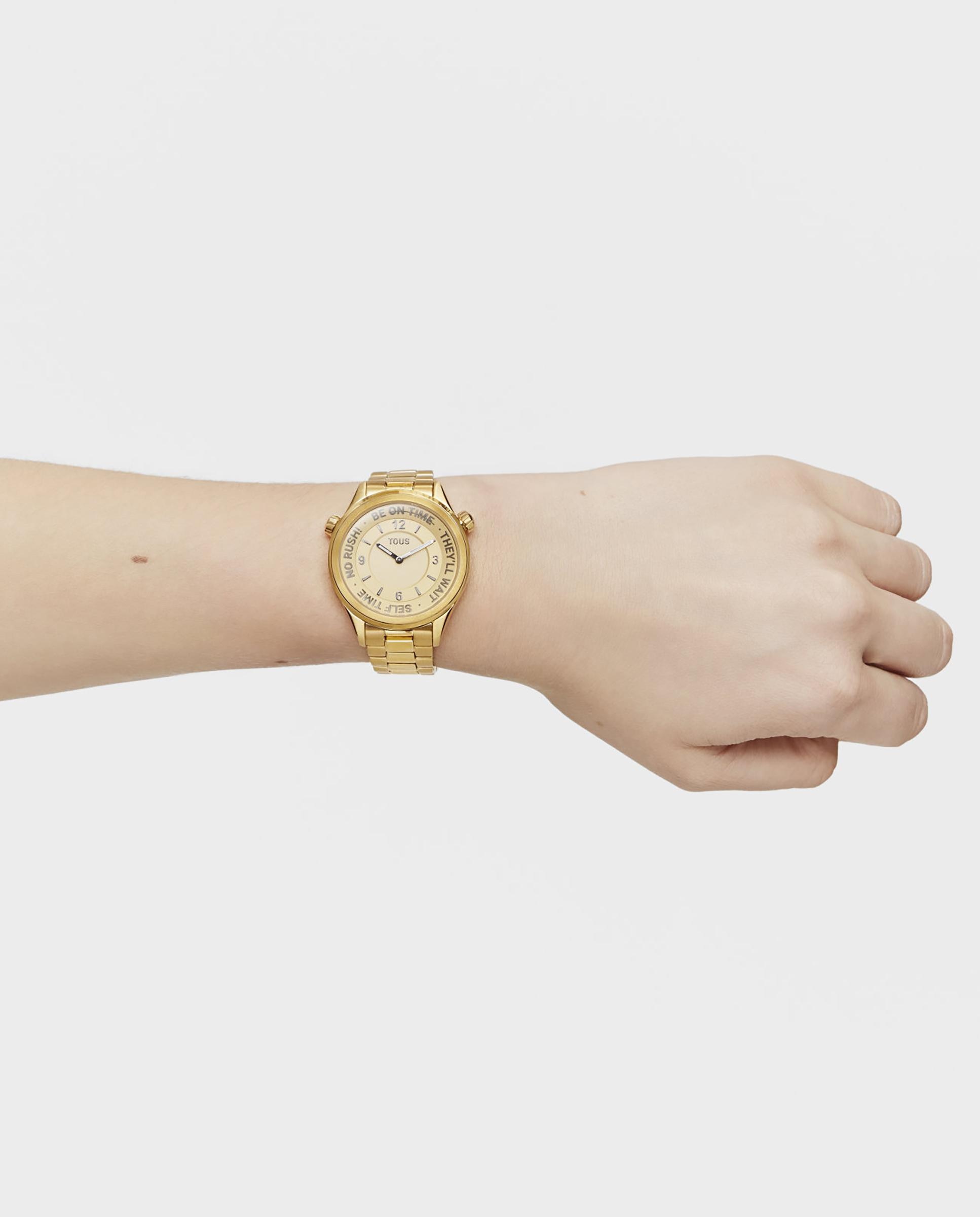 Relógio Analógico Now com Bracelete de Aço Ipg e Mostrador Dourado Ouro-6