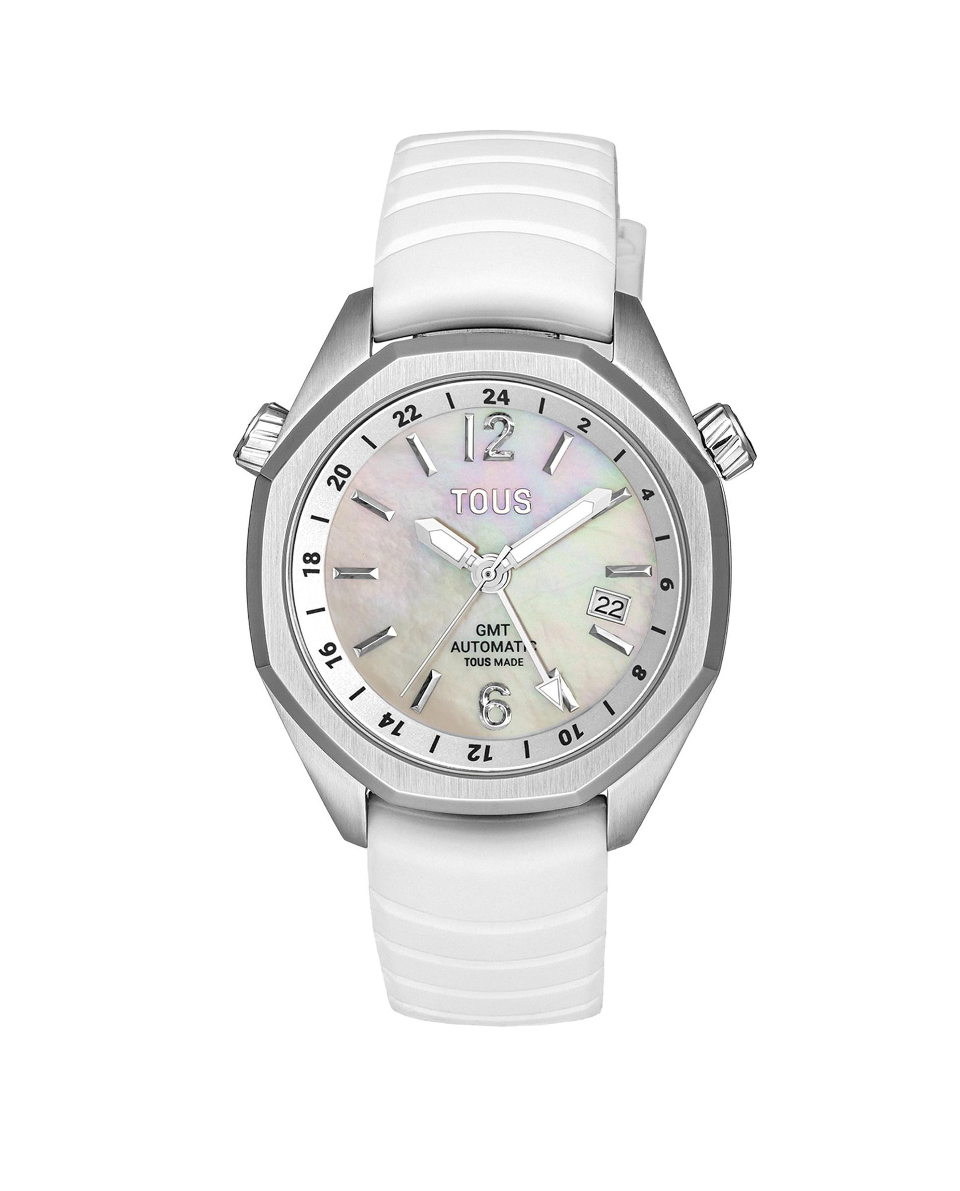 Relógio Automático Now Analógico com Bracelete de Silicone em Branco Branco-1