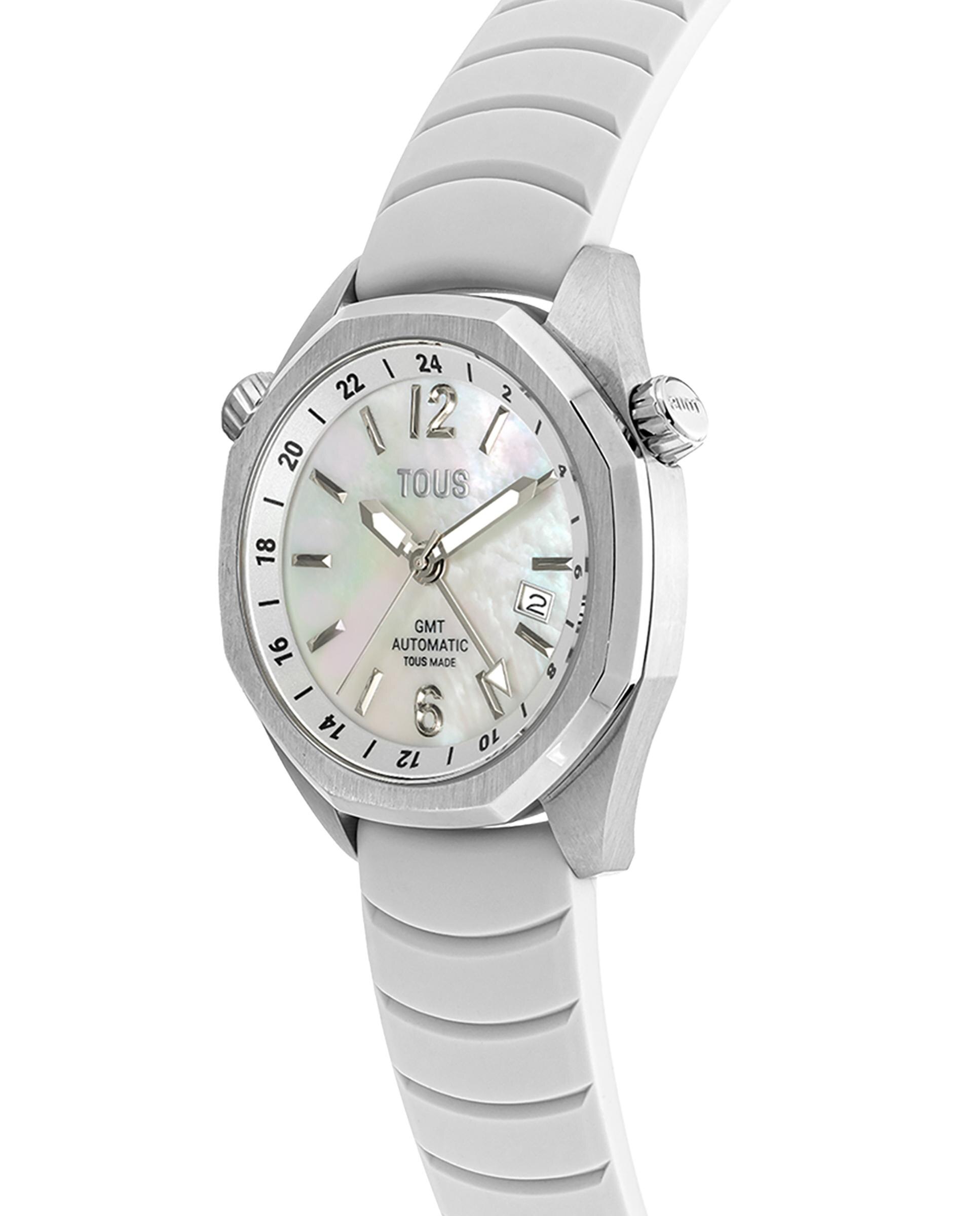 Relógio Automático Now Analógico com Bracelete de Silicone em Branco Branco-2