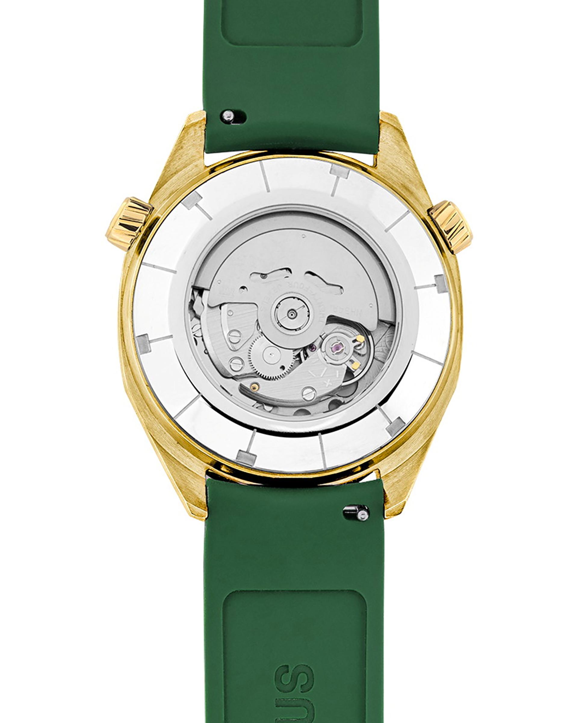 Relógio Automático Now Analógico com Bracelete de Silicone Verde Verde-3