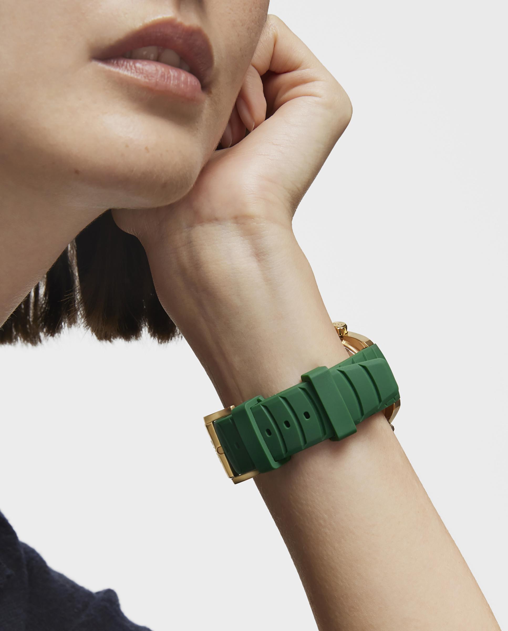 Relógio Automático Now Analógico com Bracelete de Silicone Verde Verde-6