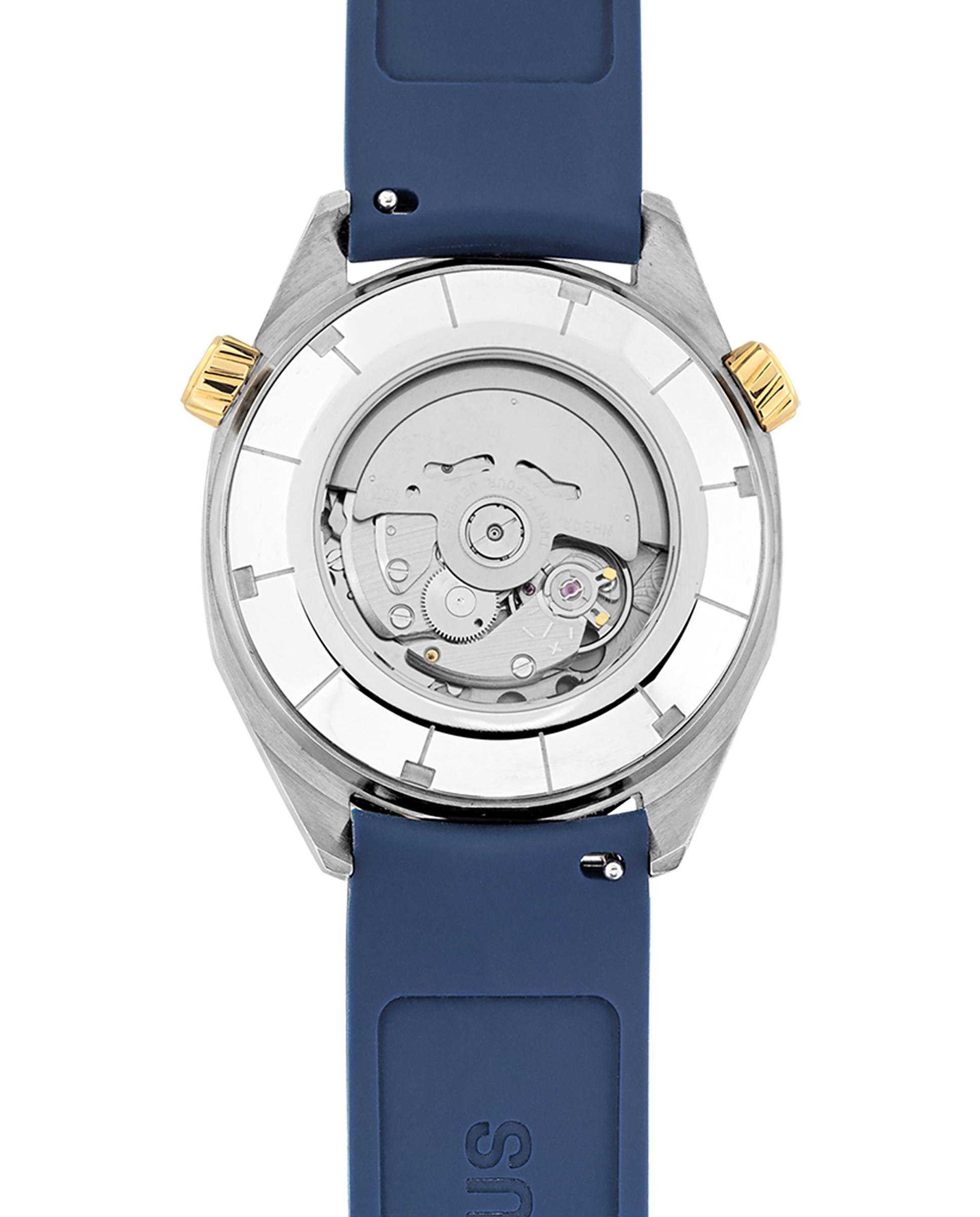 Relógio Automático Now Analógico com Bracelete de Silicone Azul-marinho Azul-marinho / Laranja-3