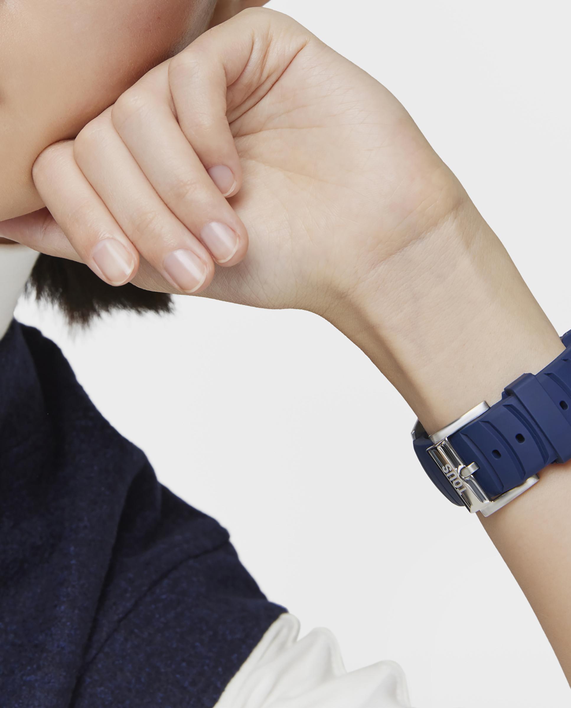 Relógio Automático Now Analógico com Bracelete de Silicone Azul-marinho Azul-marinho / Laranja-6