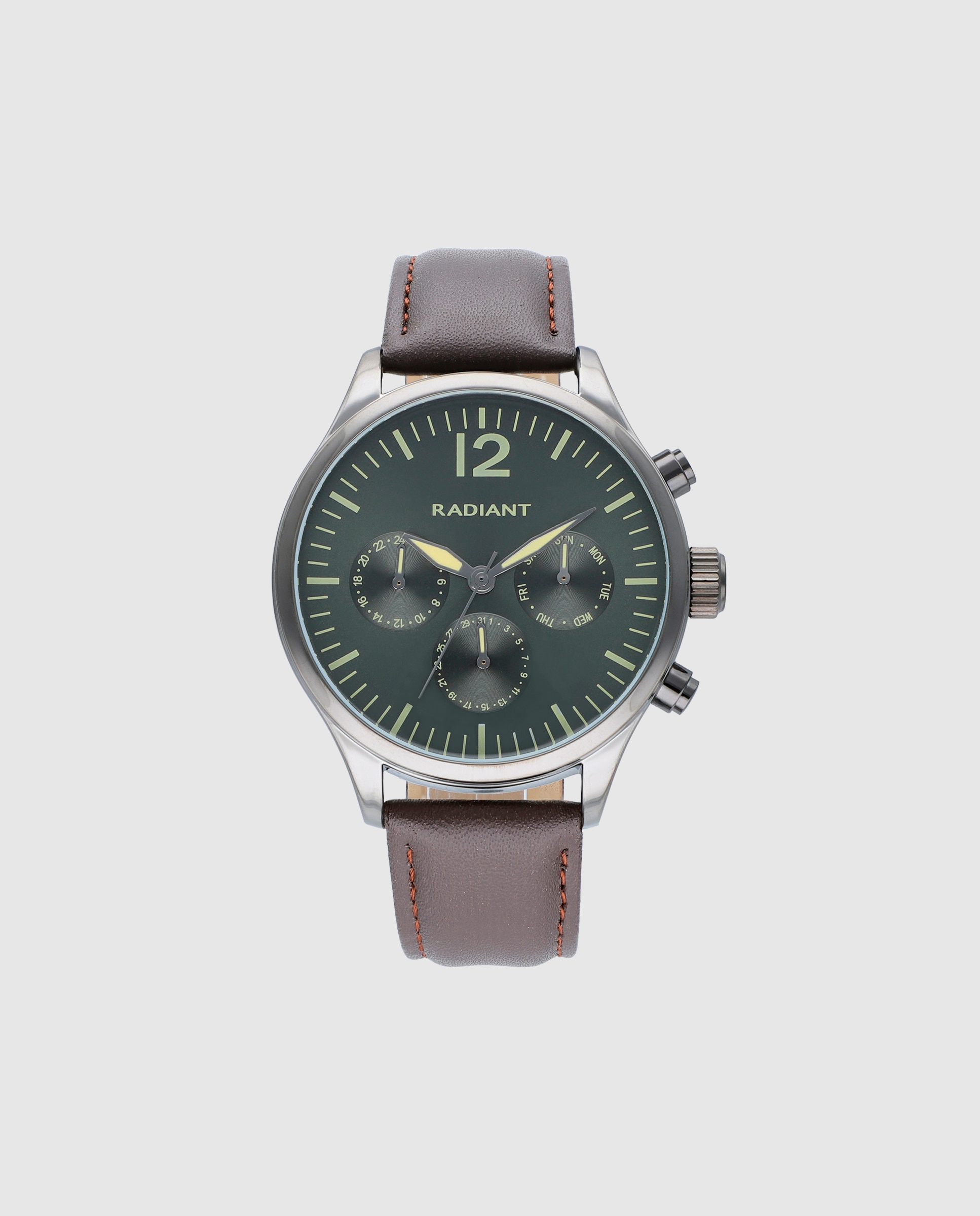 Relógio Team Ra641702 de Pele Sintética e Bracelete em Castanho Castanho-1