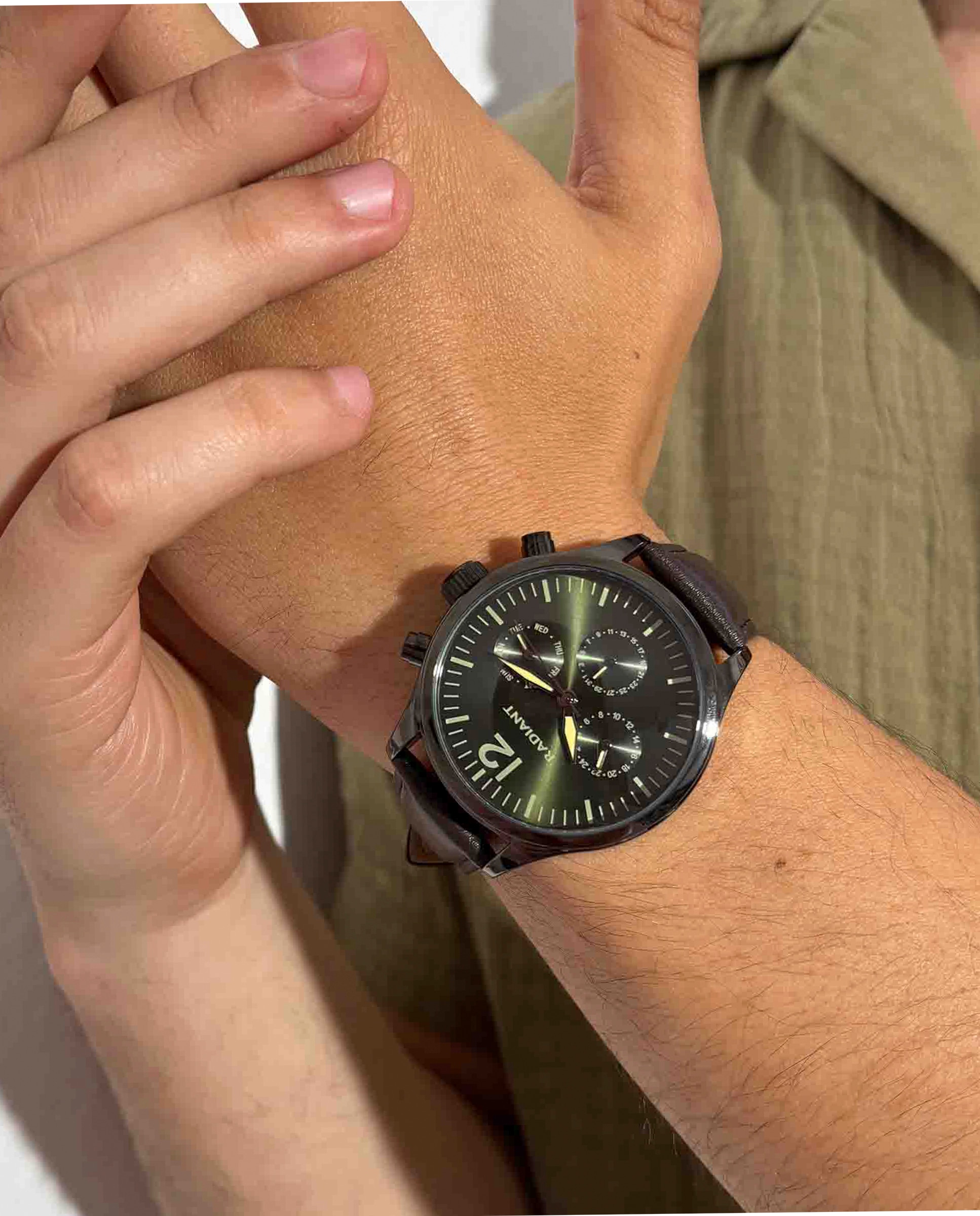 Relógio Team Ra641702 de Pele Sintética e Bracelete em Castanho Castanho-2
