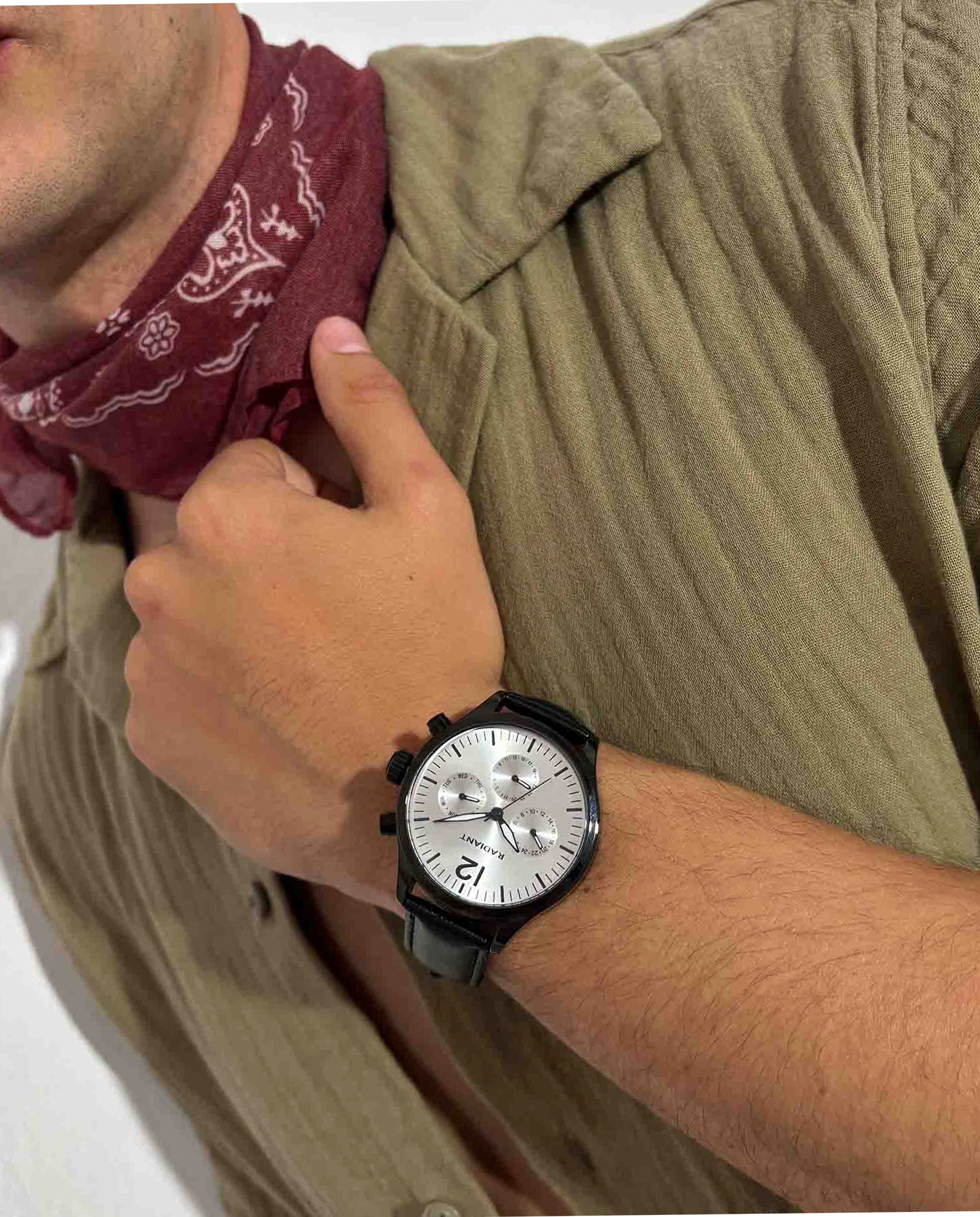 Relógio Analógico Team Ra641703 de Pele Sintética e Bracelete em Preto Preto-2