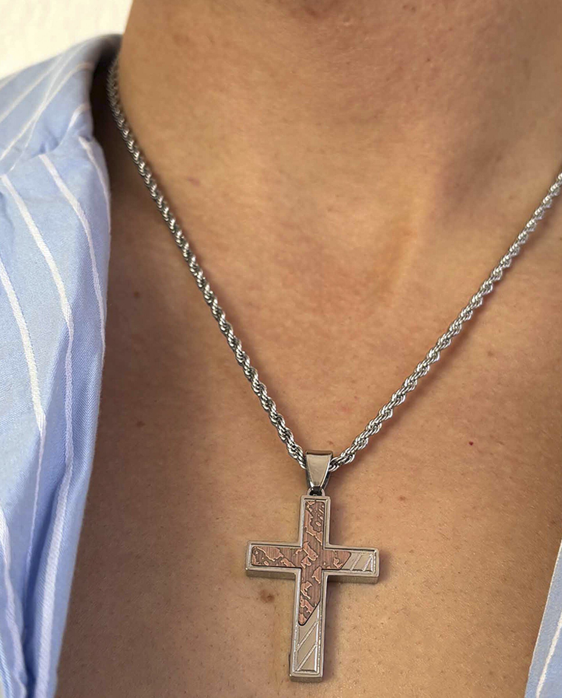 Colar J Mateo de Aço Prateado Prata-3