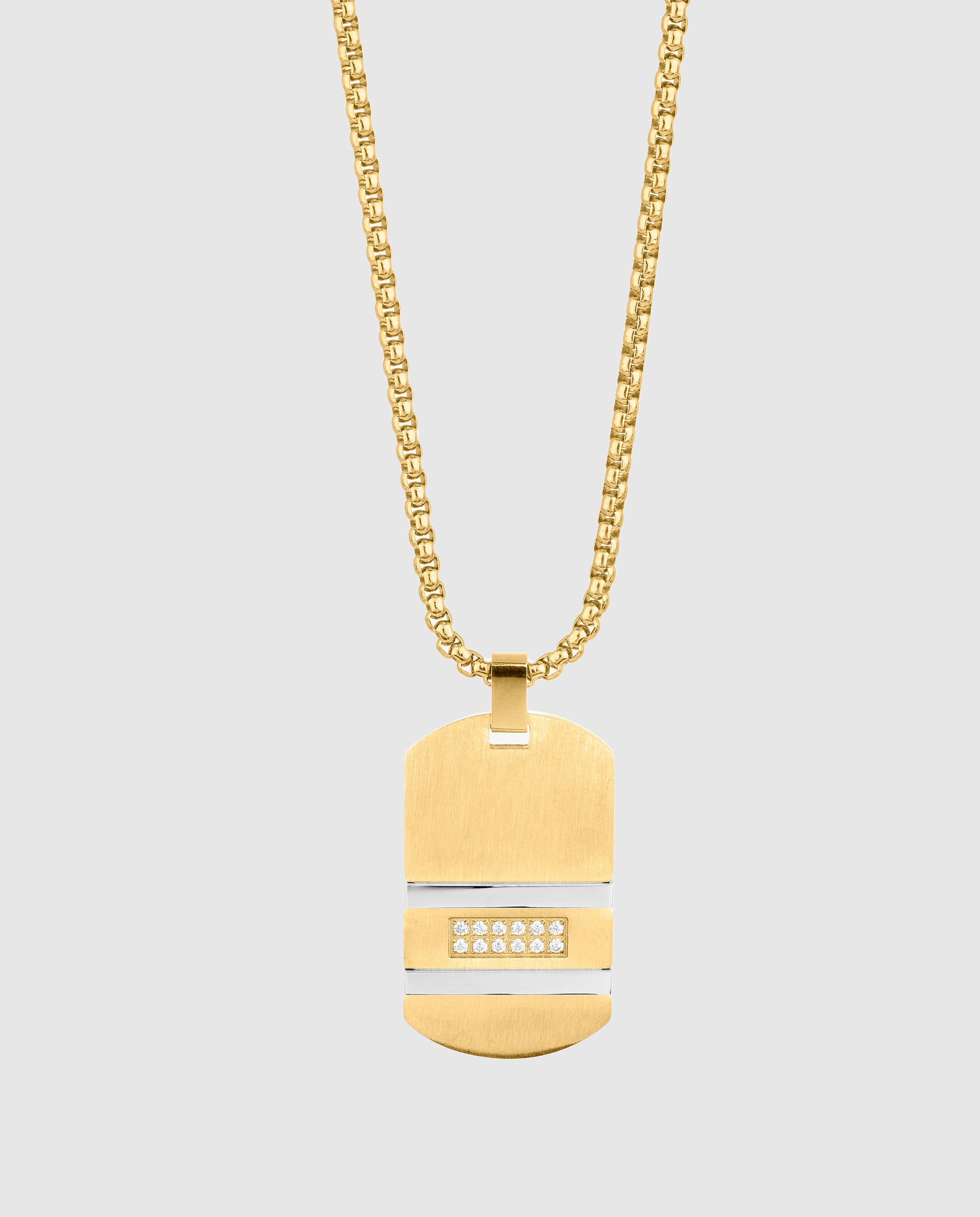 Colar D Martinez de Aço Prateado Prata-1