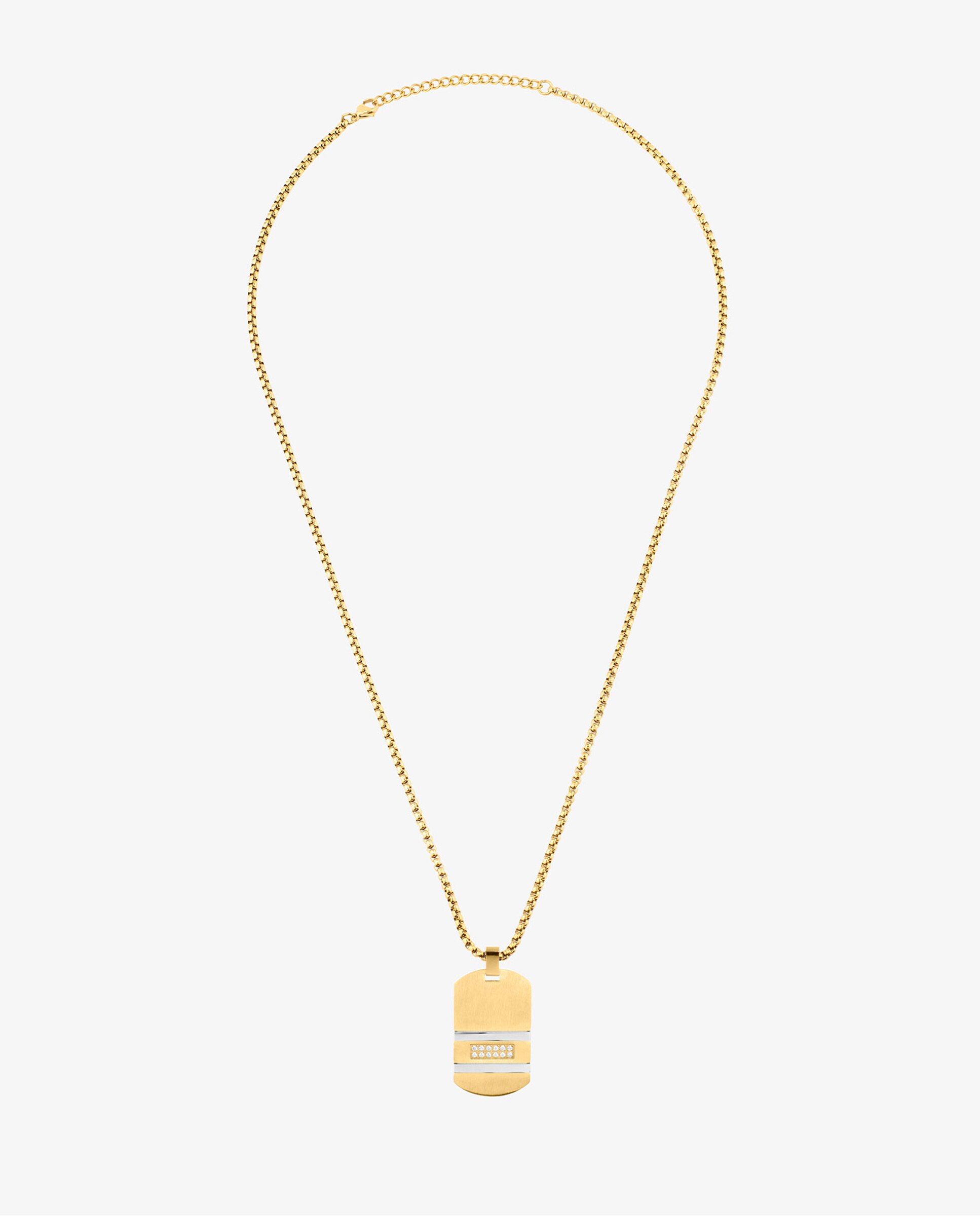 Colar D Martinez de Aço Prateado Prata-2