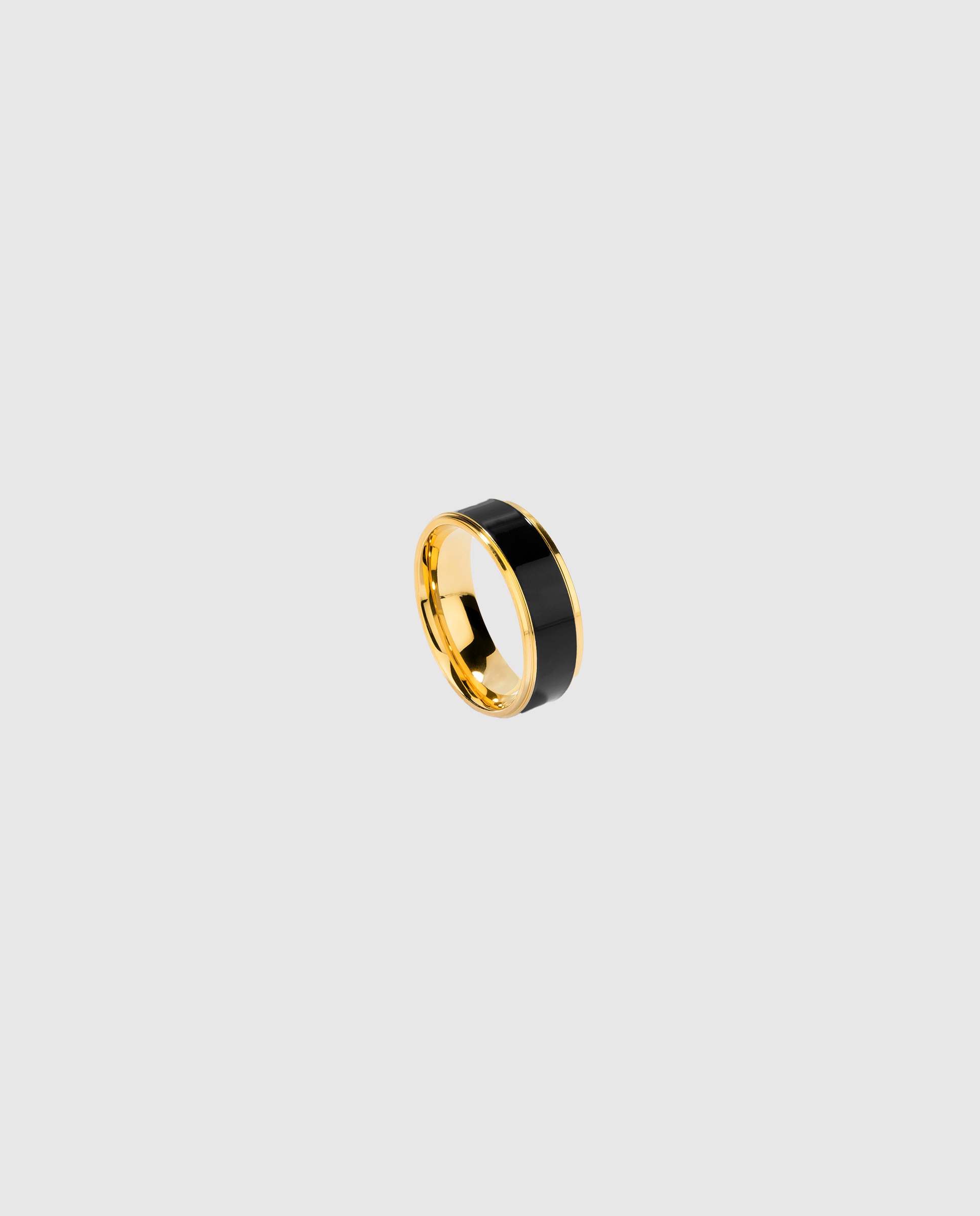 Anel Nogueiras de Aço Dourado Preto-1