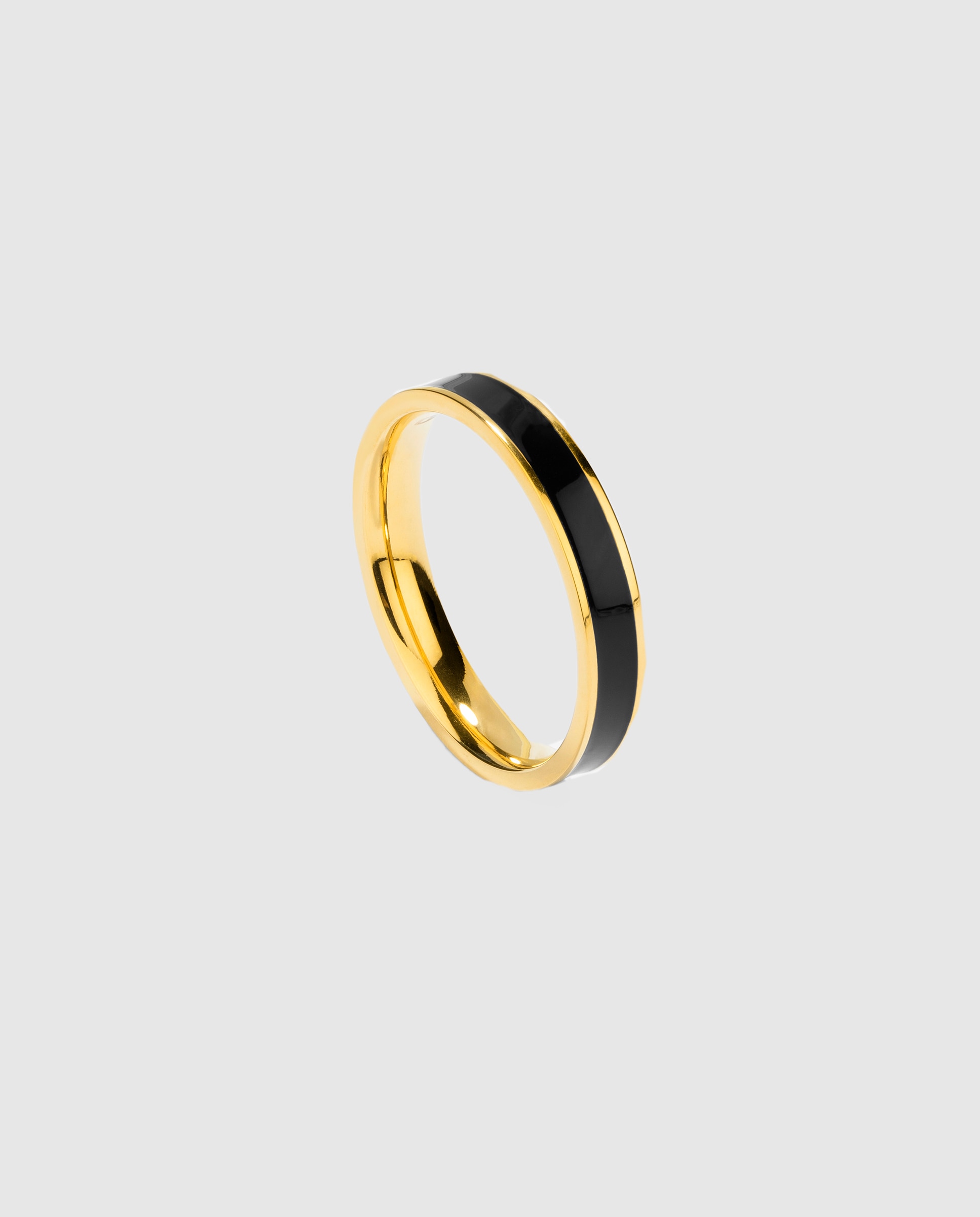 Anel Nogueiras de Aço Dourado Preto-1