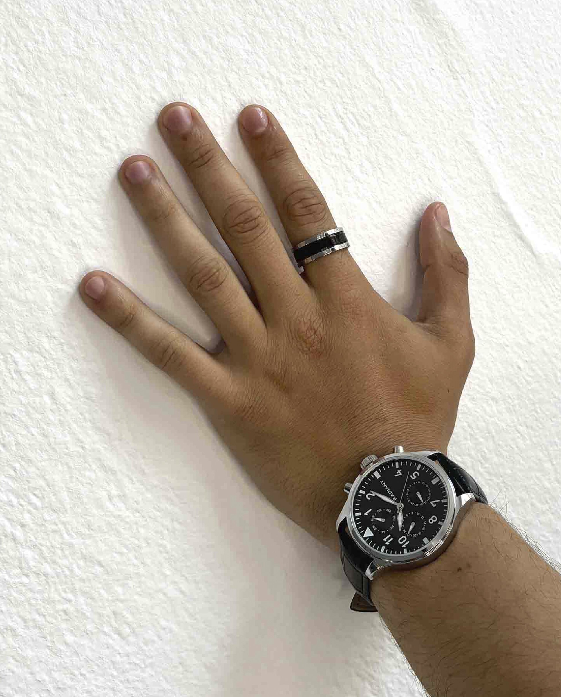 Anel Nogueiras de Aço Dourado Preto-3