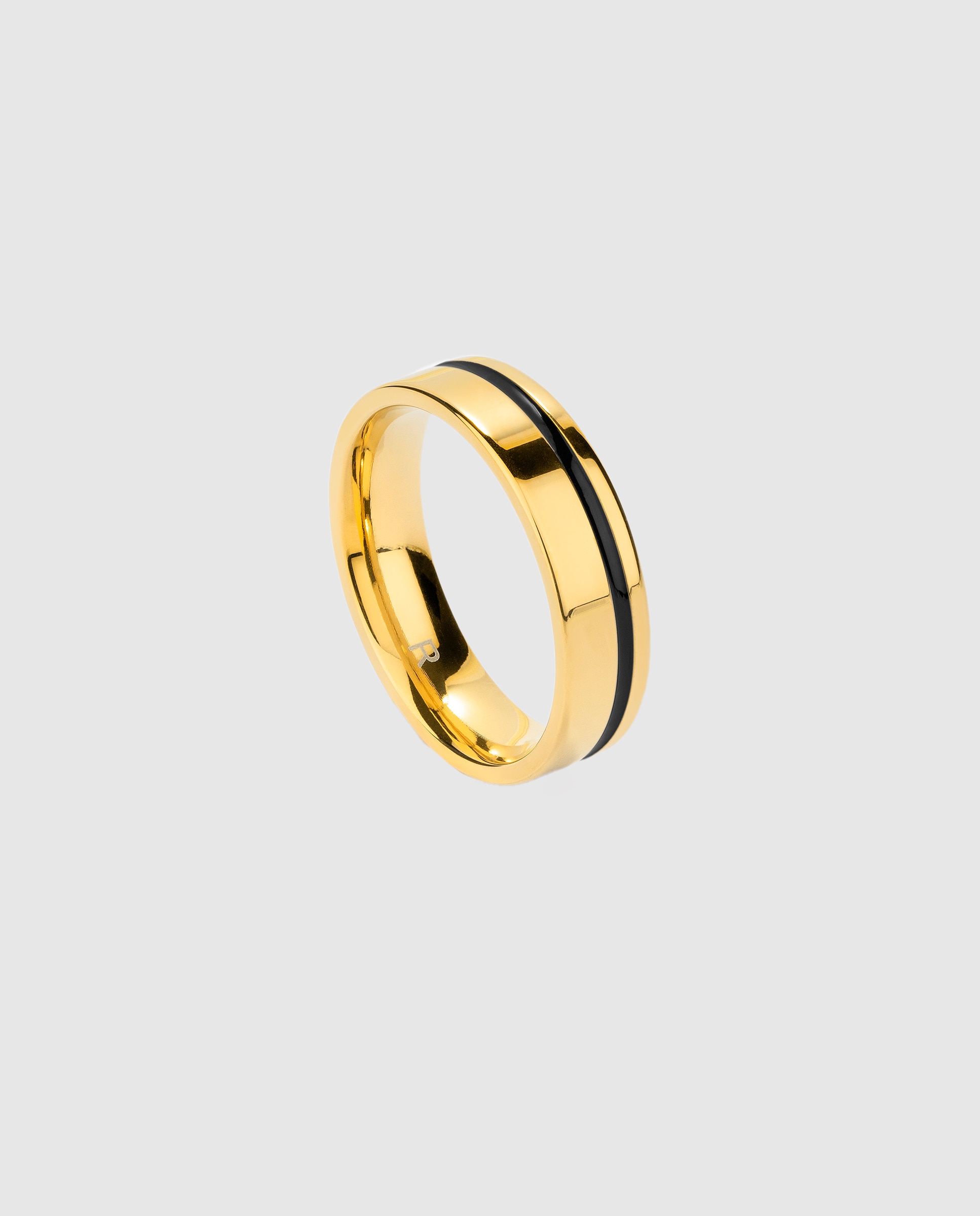 Anel Nogueiras de Aço Dourado Preto-1