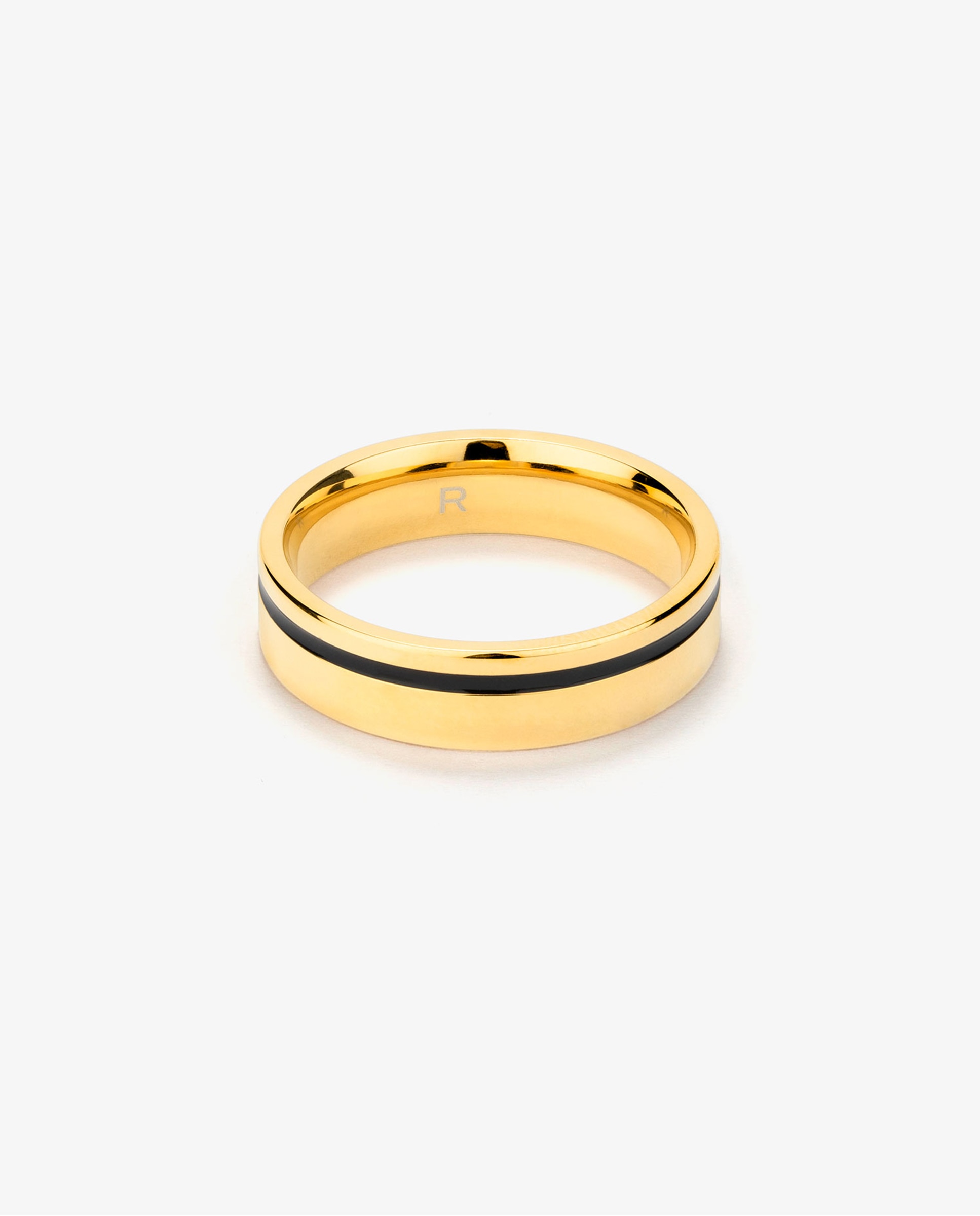 Anel Nogueiras de Aço Dourado Preto-2