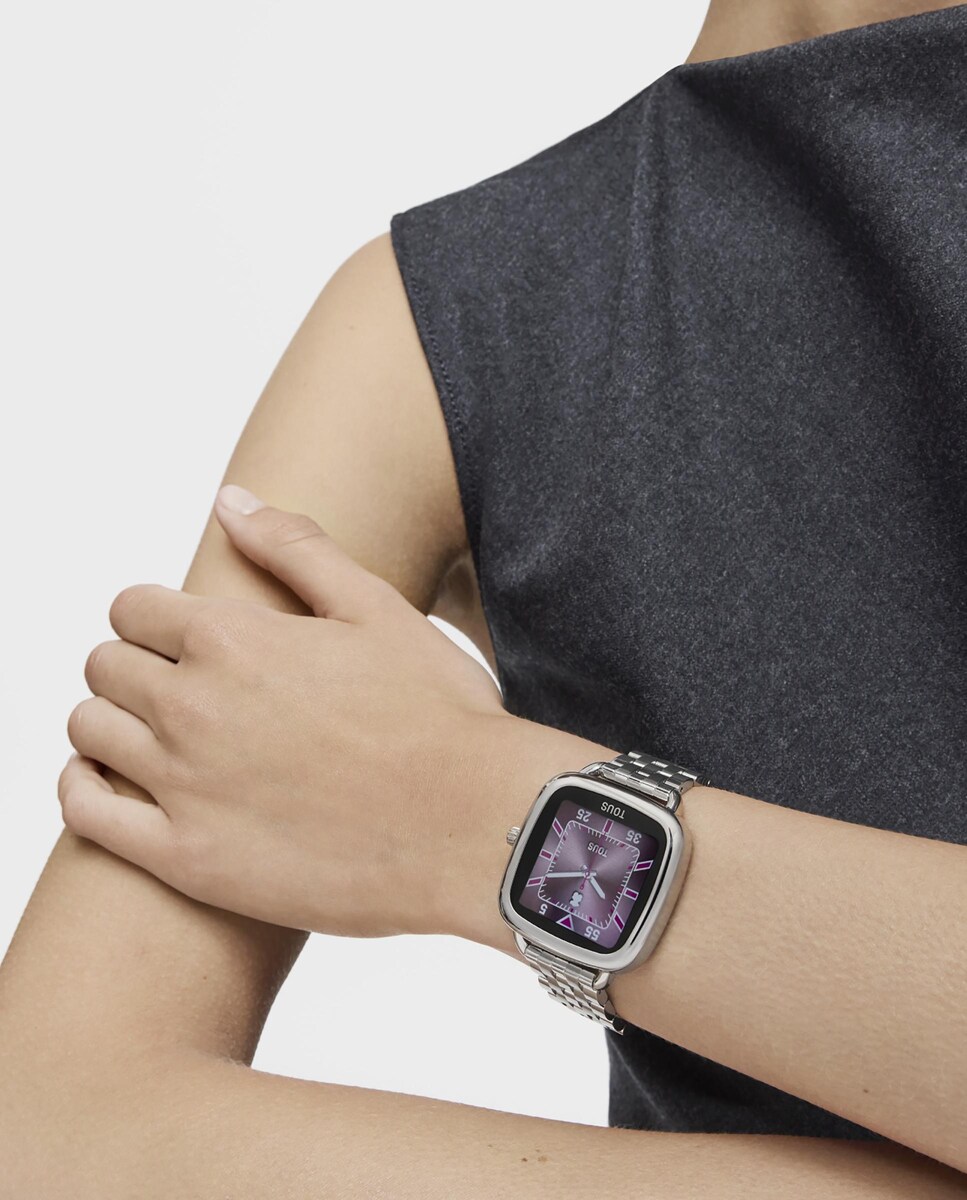 Smartwatch D-Connect com Pulseira de Aço Prata-4