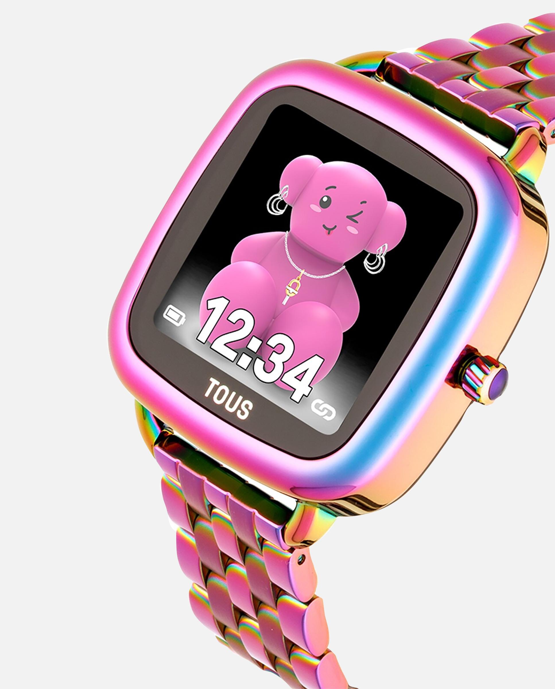 Smartwatch D-Connect com Pulseira IP de Aço Iridescente Multicolor-2