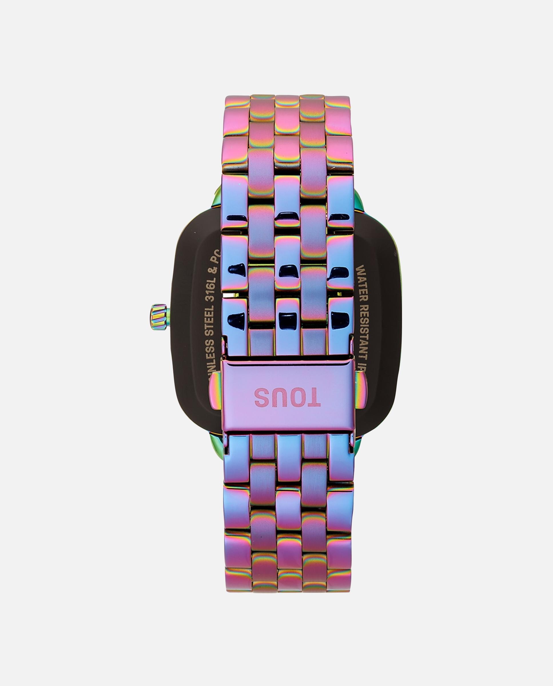 Smartwatch D-Connect com Pulseira IP de Aço Iridescente Multicolor-3