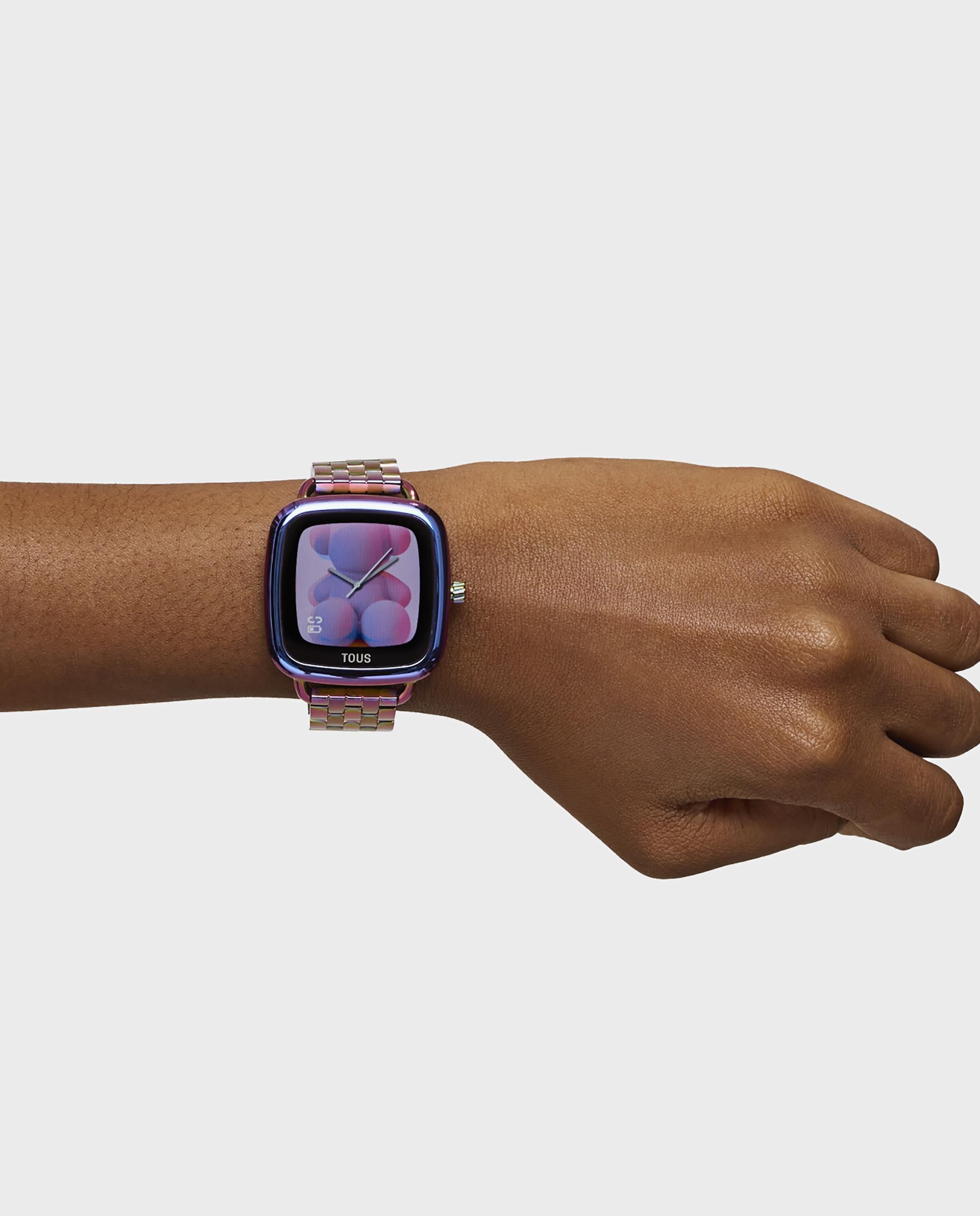 Smartwatch D-Connect com Pulseira IP de Aço Iridescente Multicolor-5
